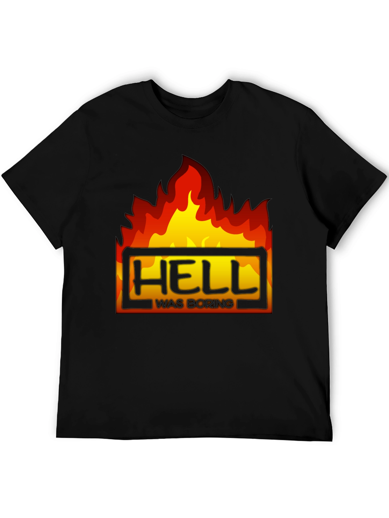 Hell Was Boring Graphic Tee - Black T-Shirt