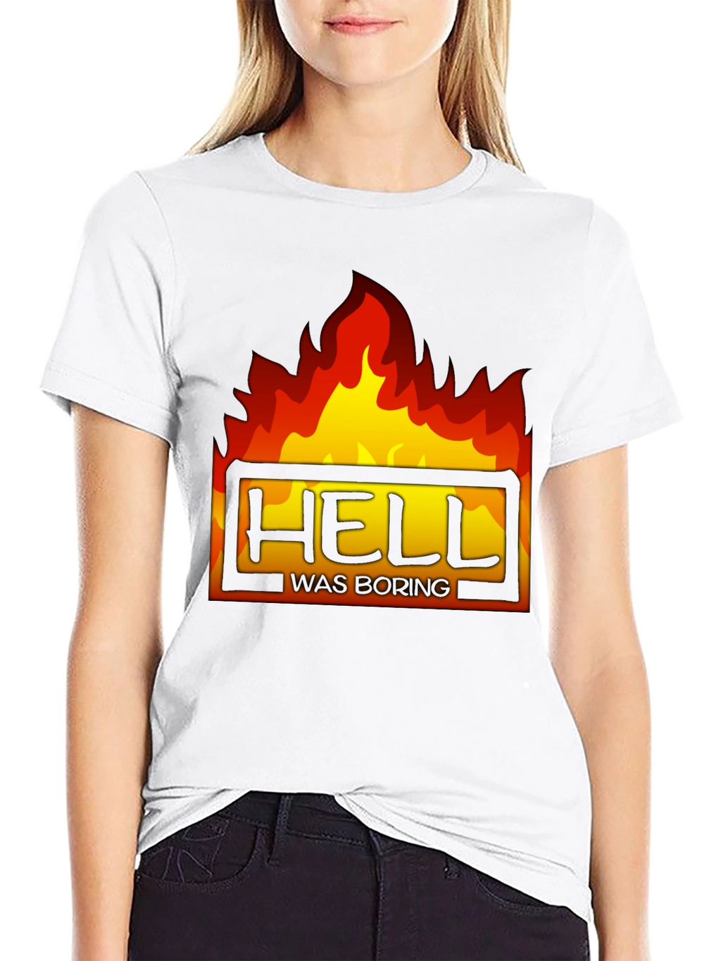 Hell Was Boring Graphic Tee - Black T-Shirt