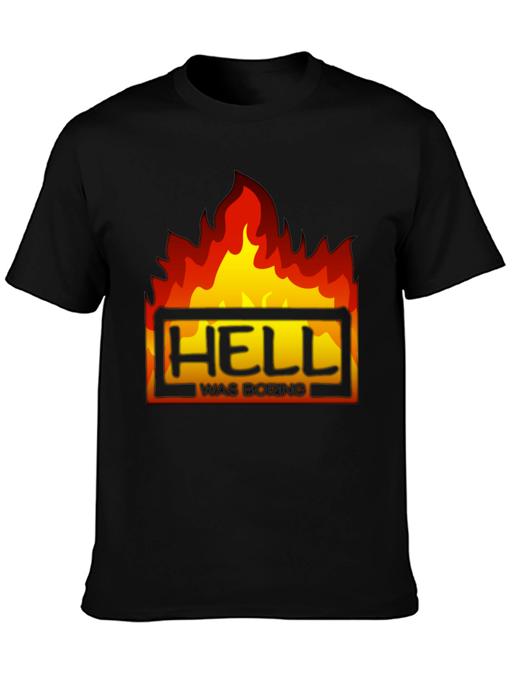 Hell Was Boring Graphic Tee - Black T-Shirt