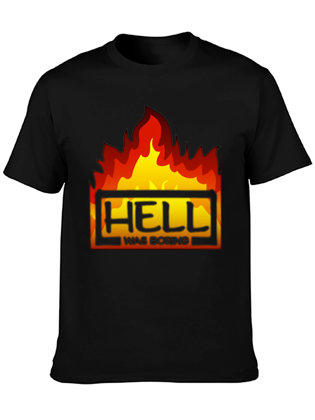 Hell Was Boring Graphic Tee - Black T-Shirt