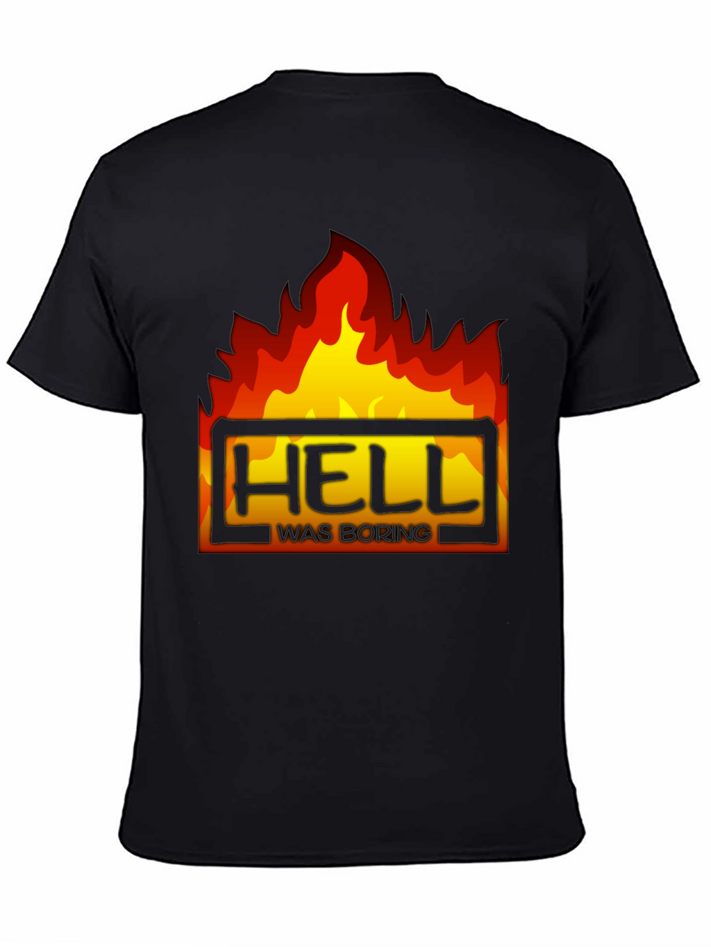 Hell Was Boring Graphic Tee - Black T-Shirt