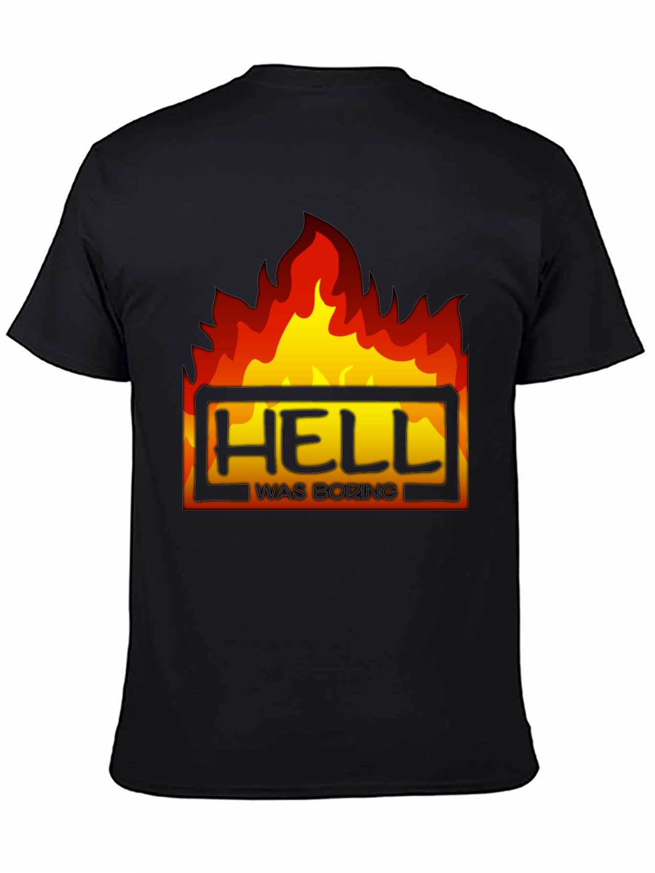 Hell Was Boring Graphic Tee - Black T-Shirt