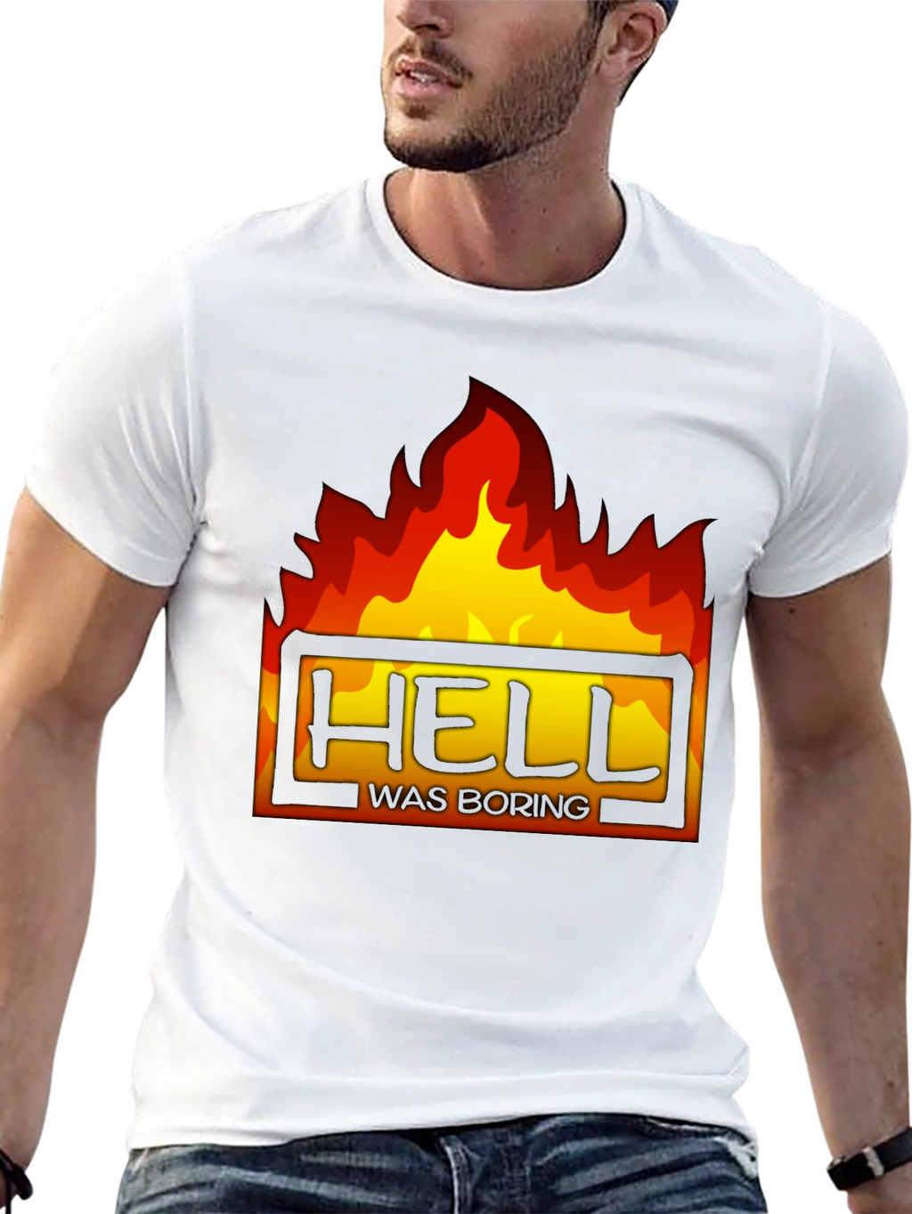 Hell Was Boring Graphic Tee - Black T-Shirt