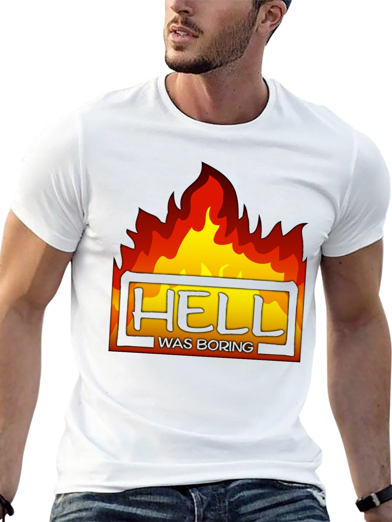 Hell Was Boring Graphic Tee - Black T-Shirt