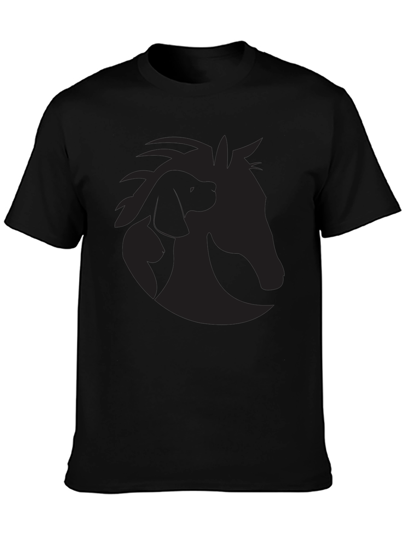 Horse & Dog Silhouette T-Shirt – Minimalist Animal Lover Tee