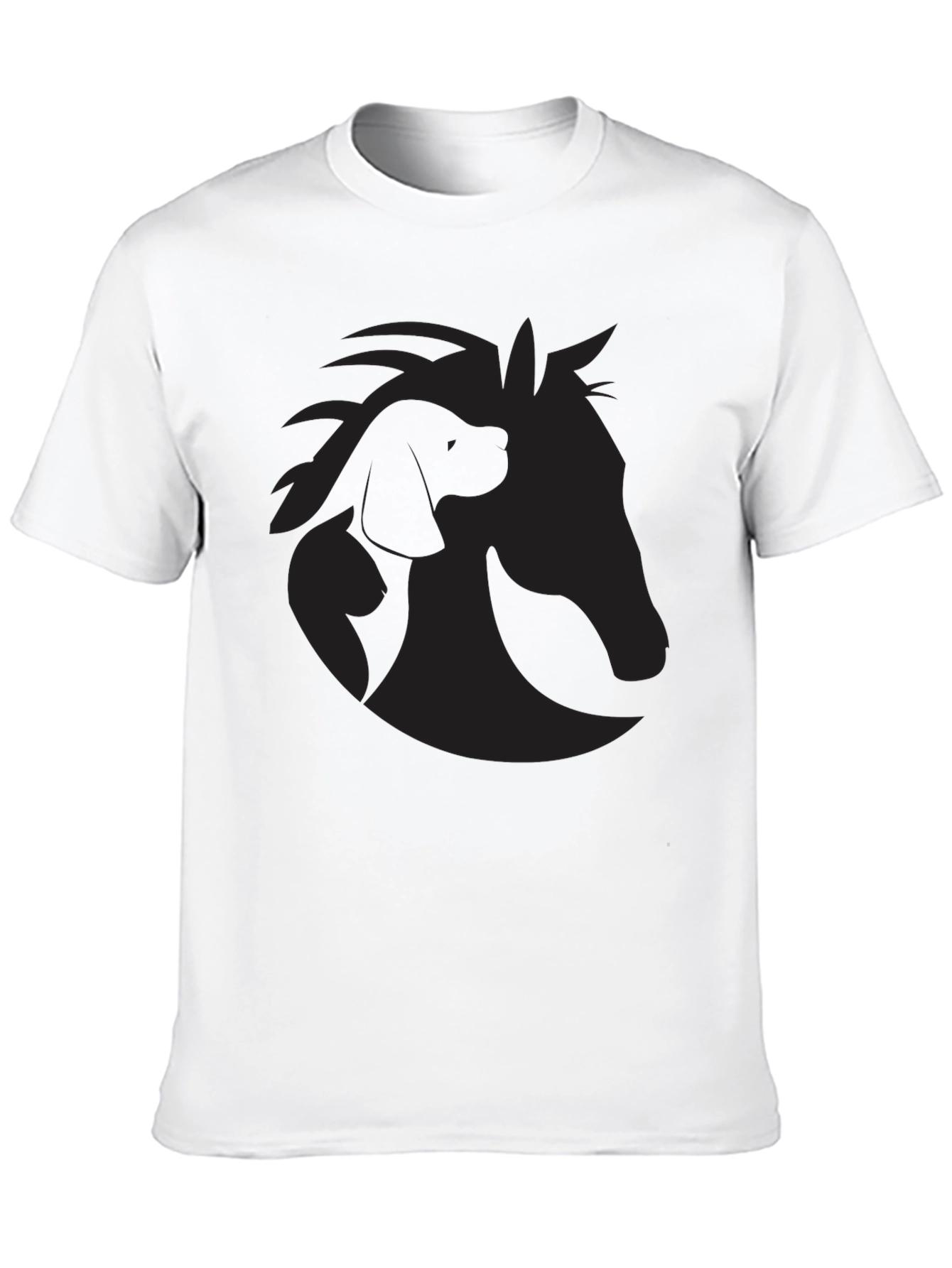 Horse & Dog Silhouette T-Shirt – Minimalist Animal Lover Tee