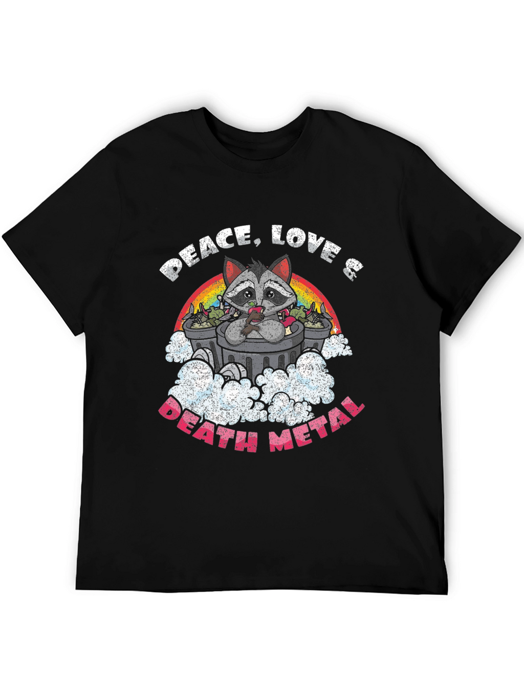 Peace Love Death Metal Raccoon T-Shirt