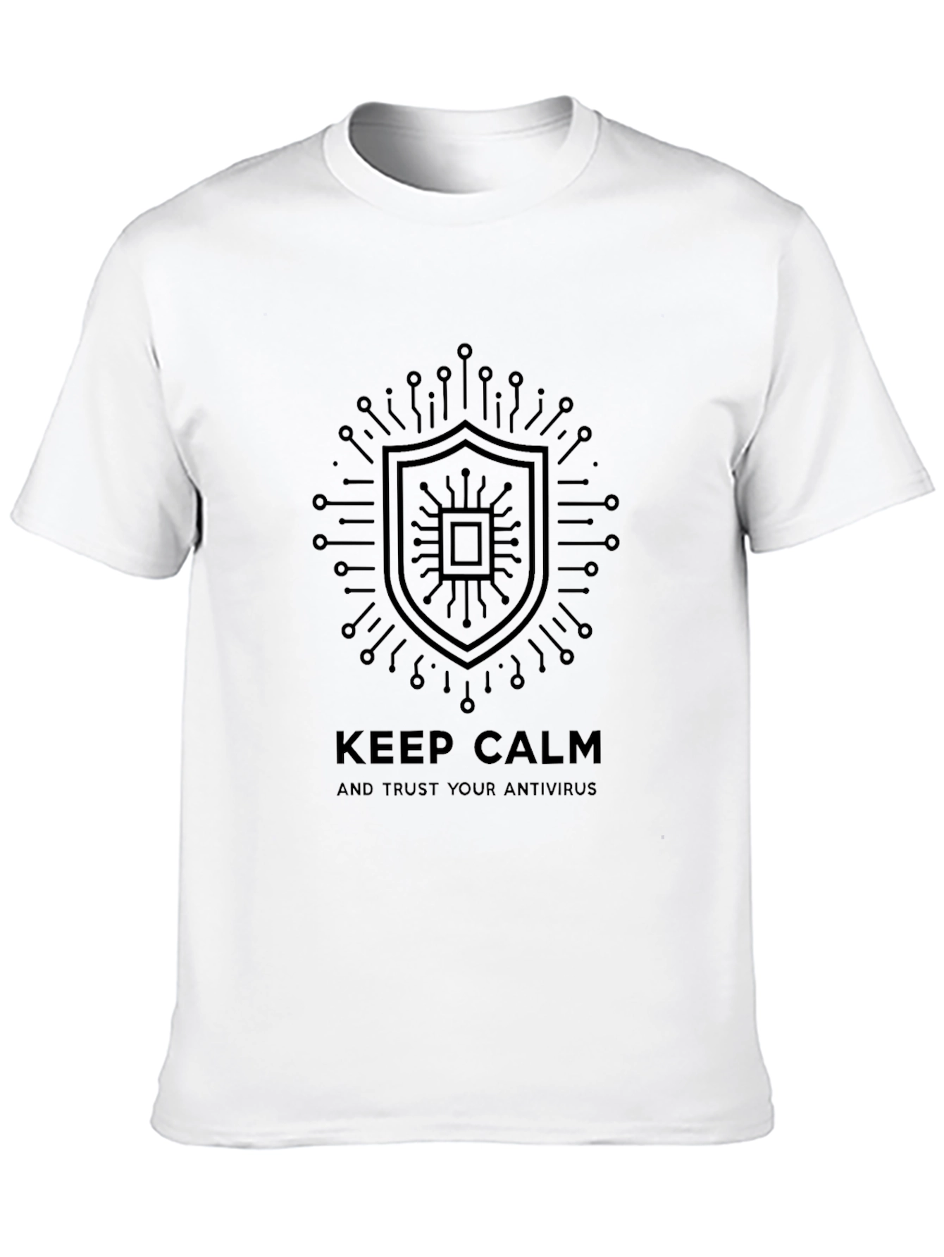 Keep Calm Antivirus T-Shirt - Black Cotton Tee