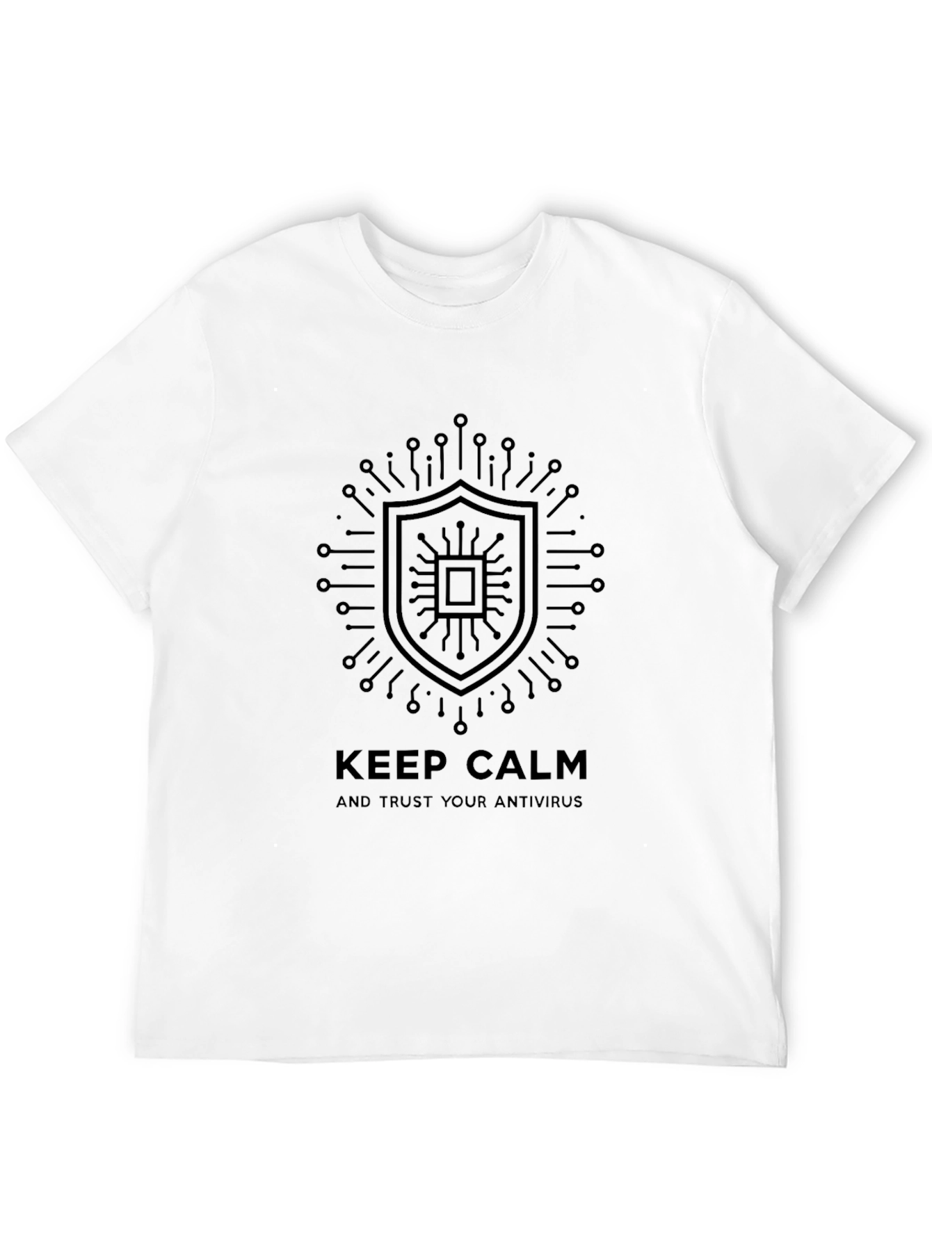 Keep Calm Antivirus T-Shirt - Black Cotton Tee