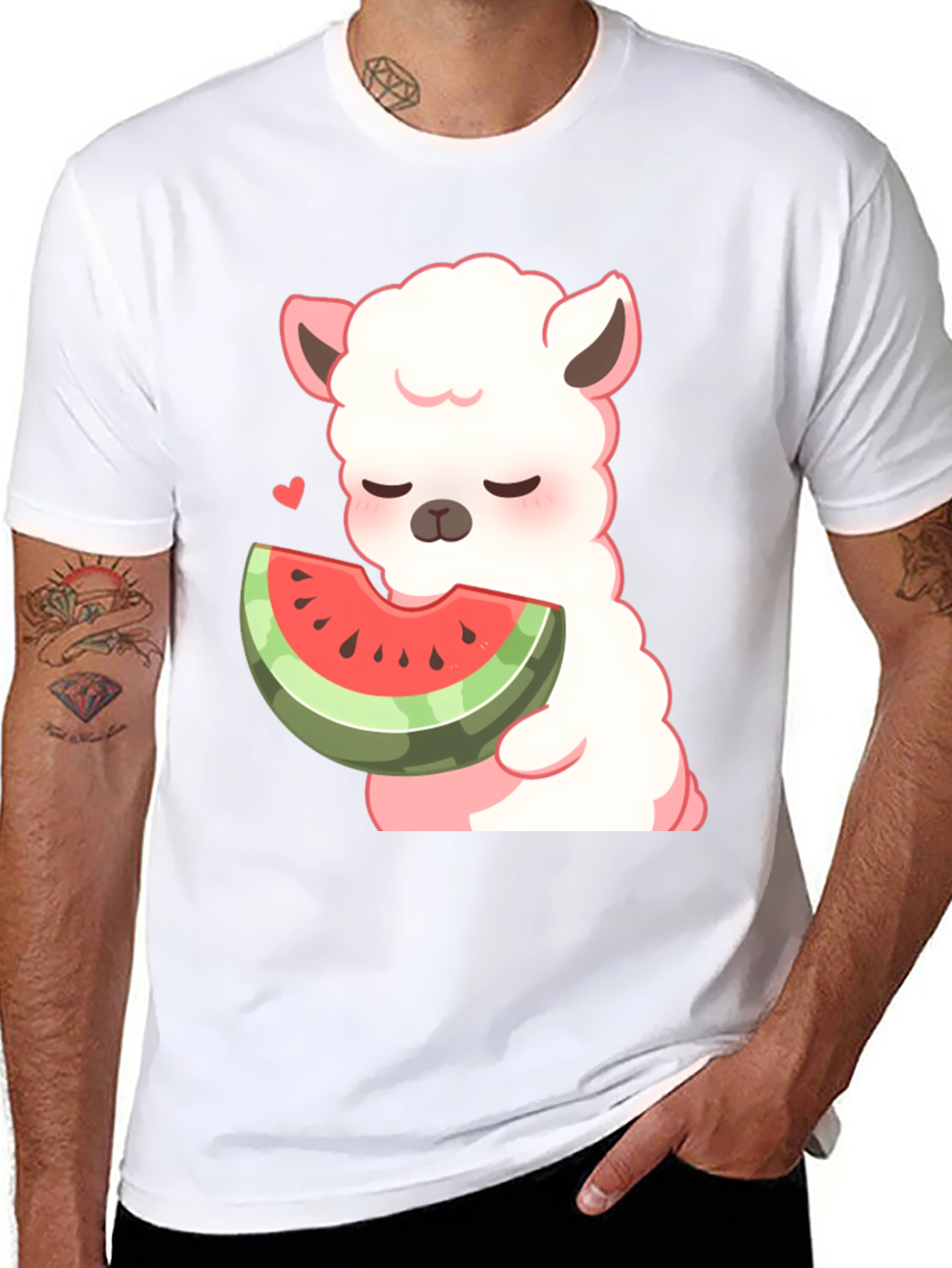 Alpaca Watermelon Graphic T-Shirt