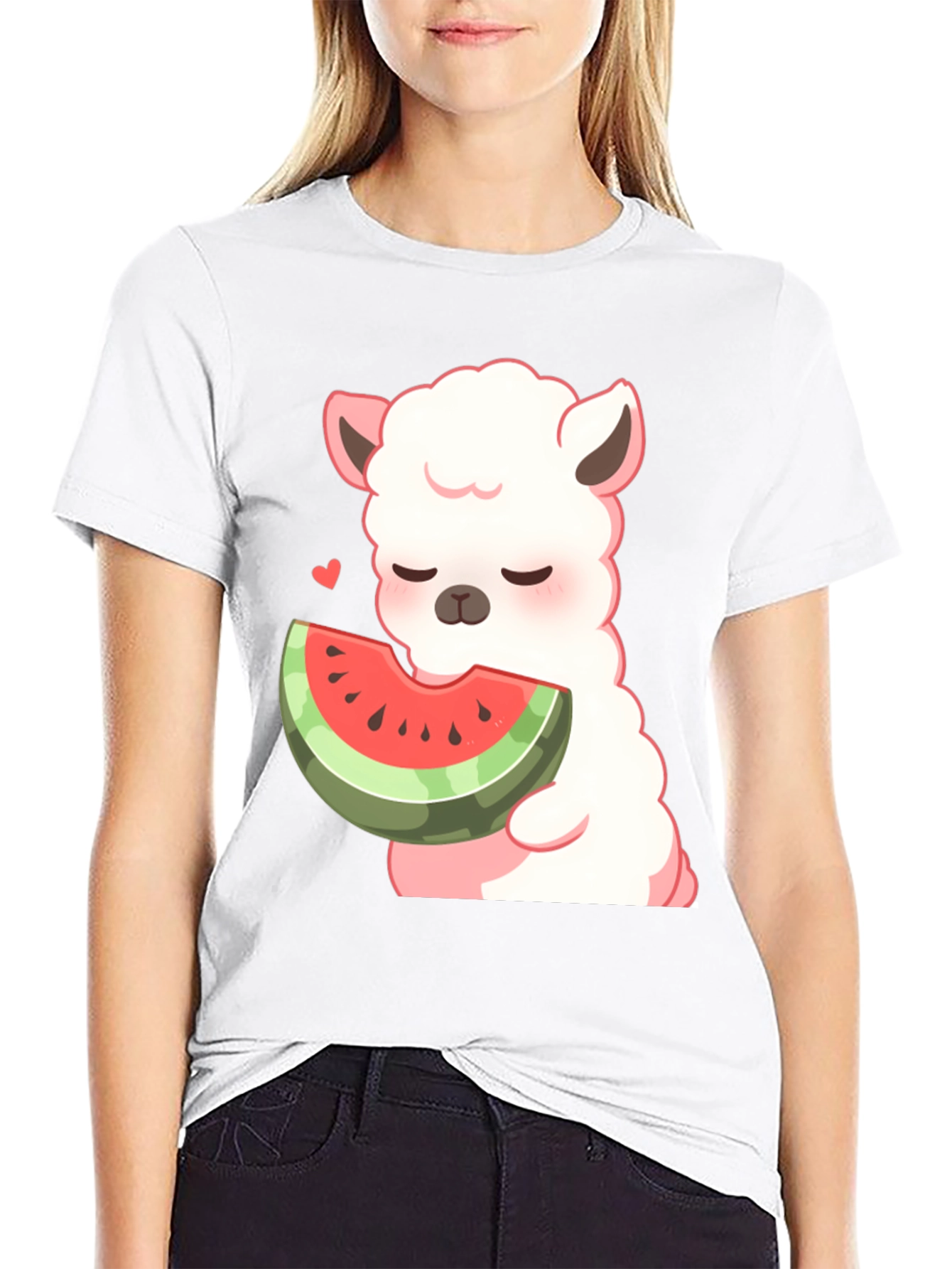 Alpaca Watermelon Graphic T-Shirt