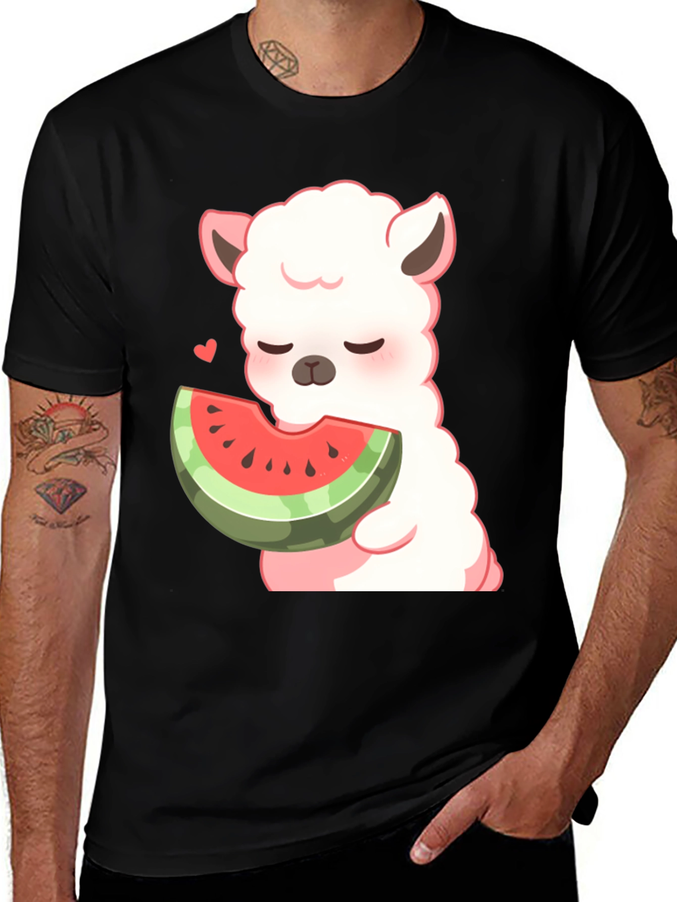 Alpaca Watermelon Graphic T-Shirt