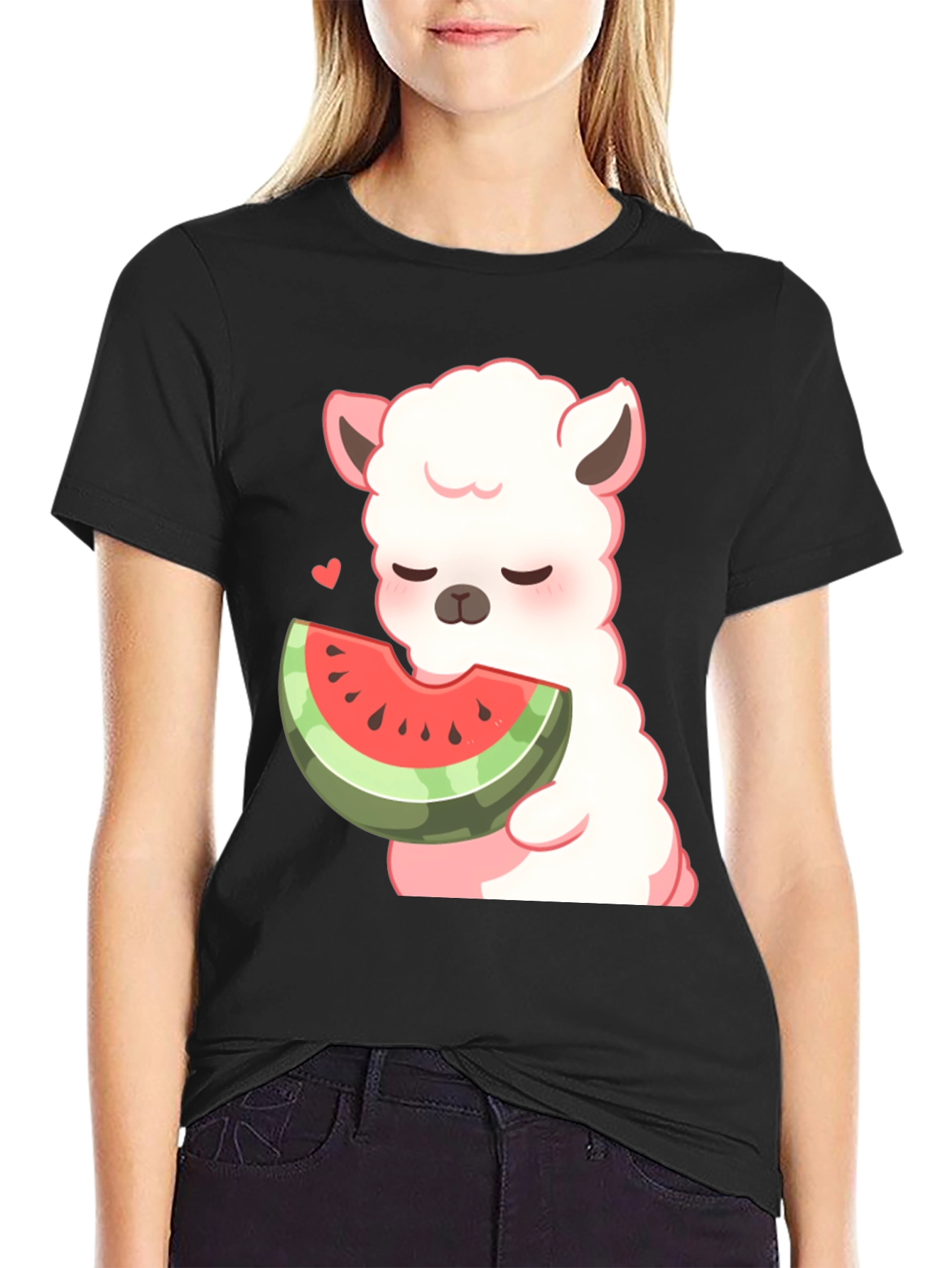 Alpaca Watermelon Graphic T-Shirt