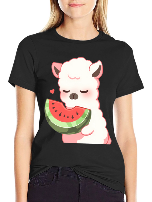 Alpaca Watermelon Graphic T-Shirt