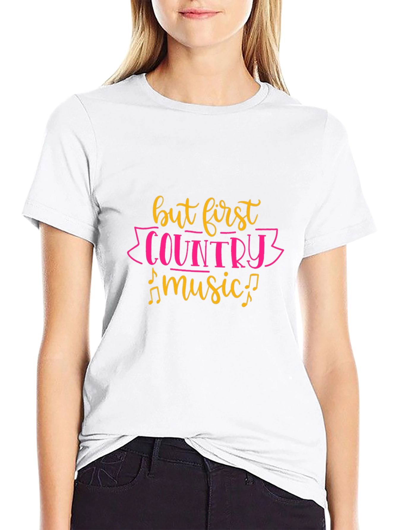 But First Country Music Black T-Shirt