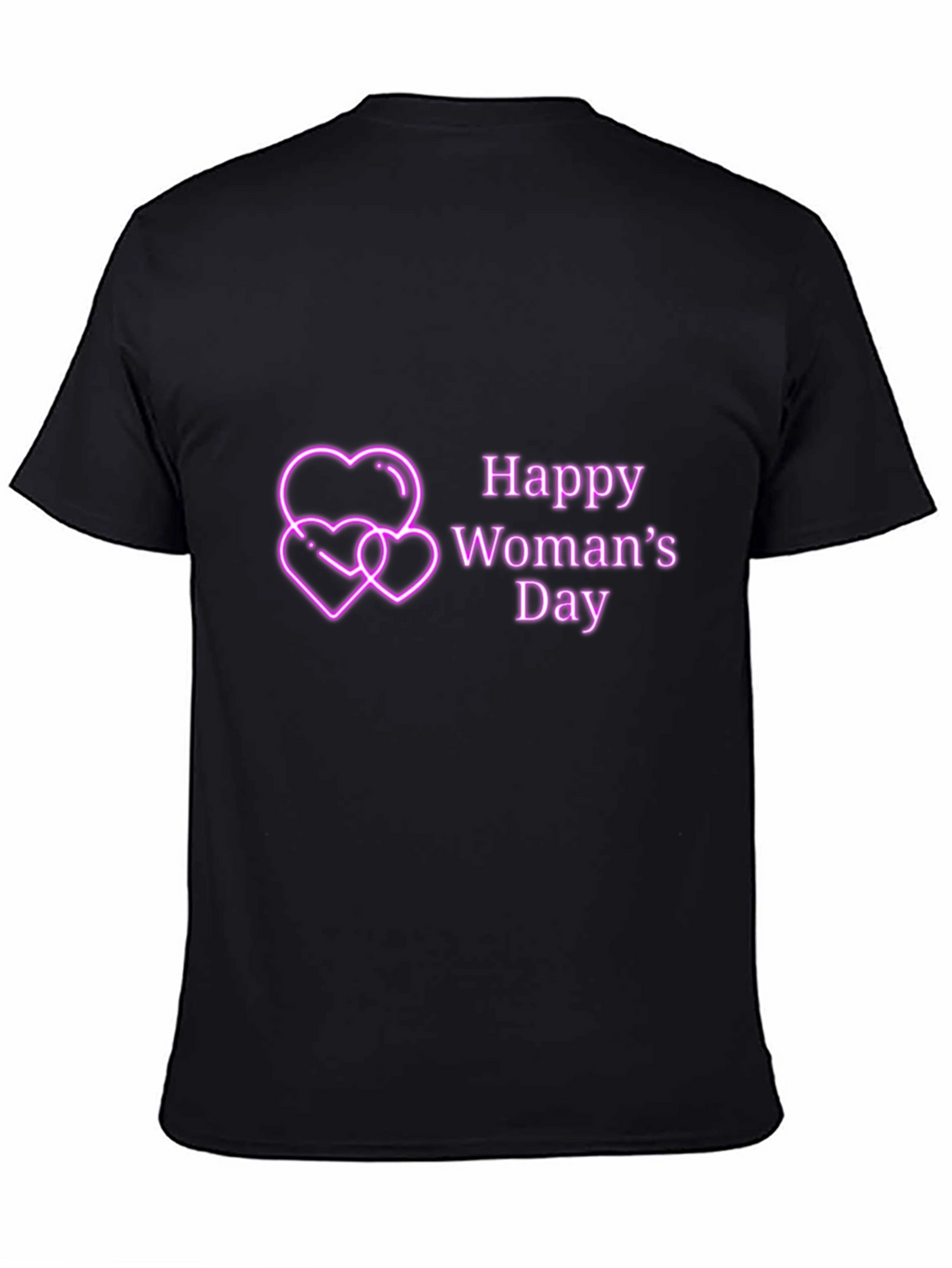 Happy Womans Day Tee - Black Graphic T-Shirt