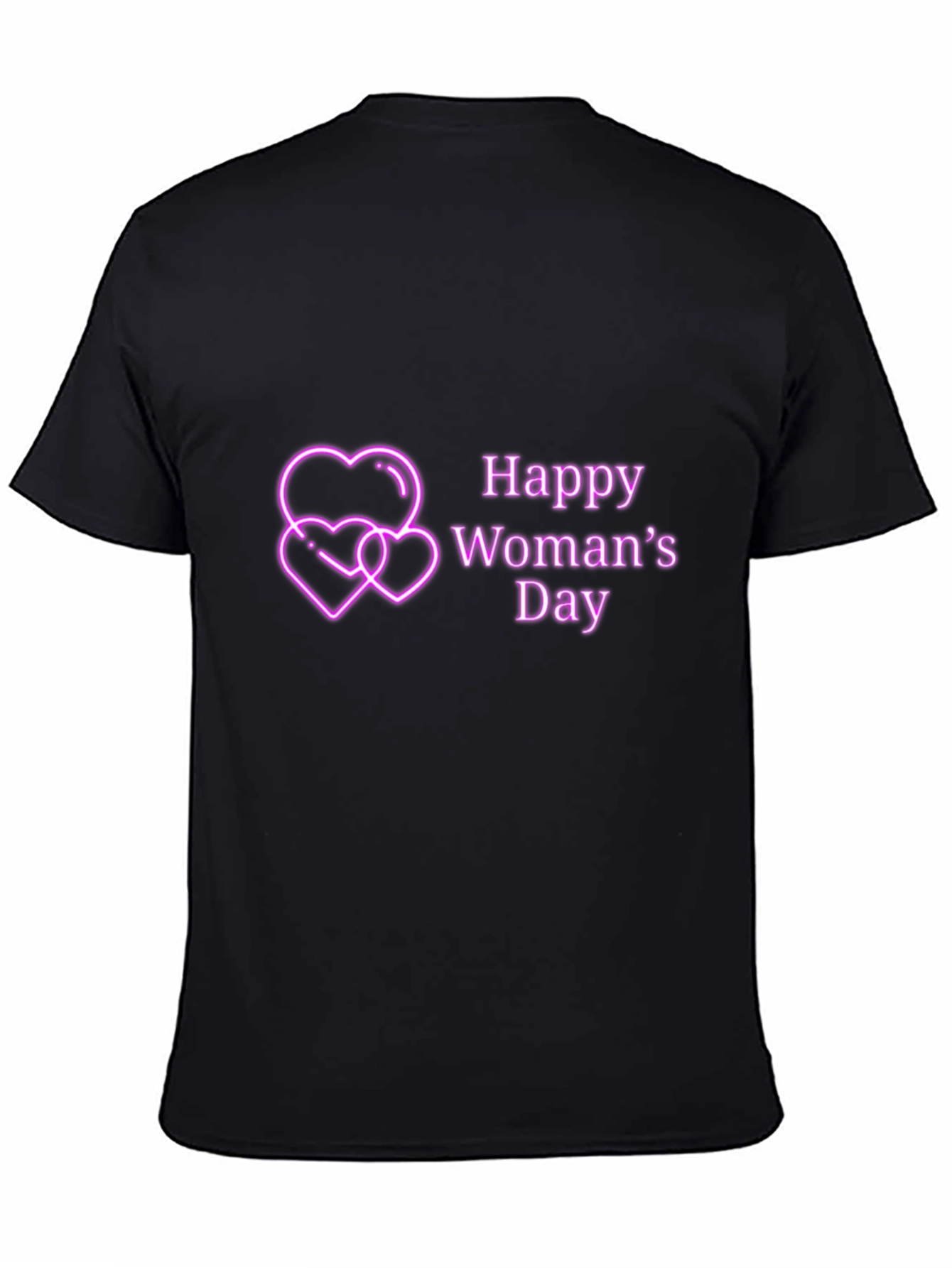 Happy Womans Day Tee - Black Graphic T-Shirt