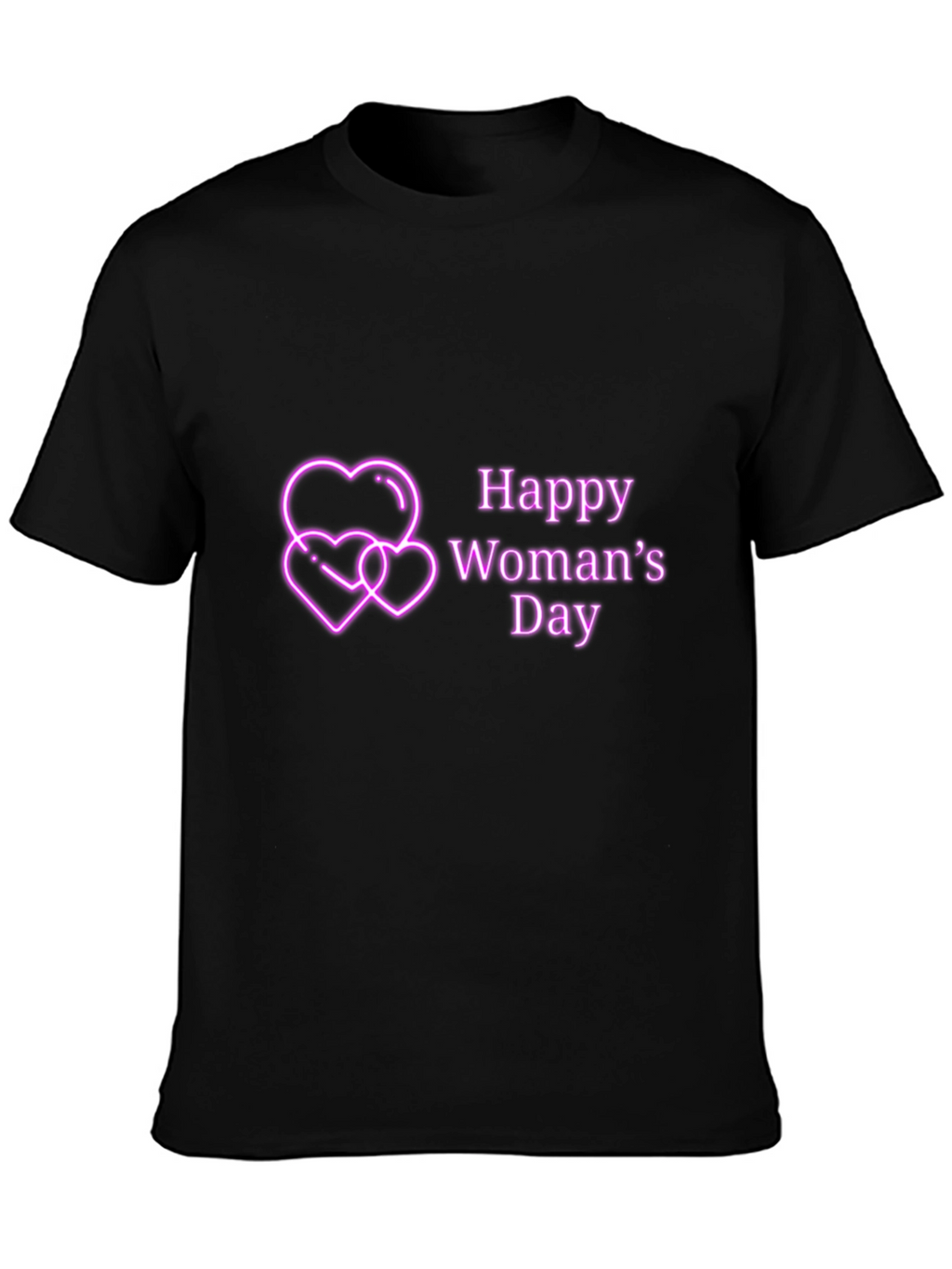 Happy Womans Day Tee - Black Graphic T-Shirt