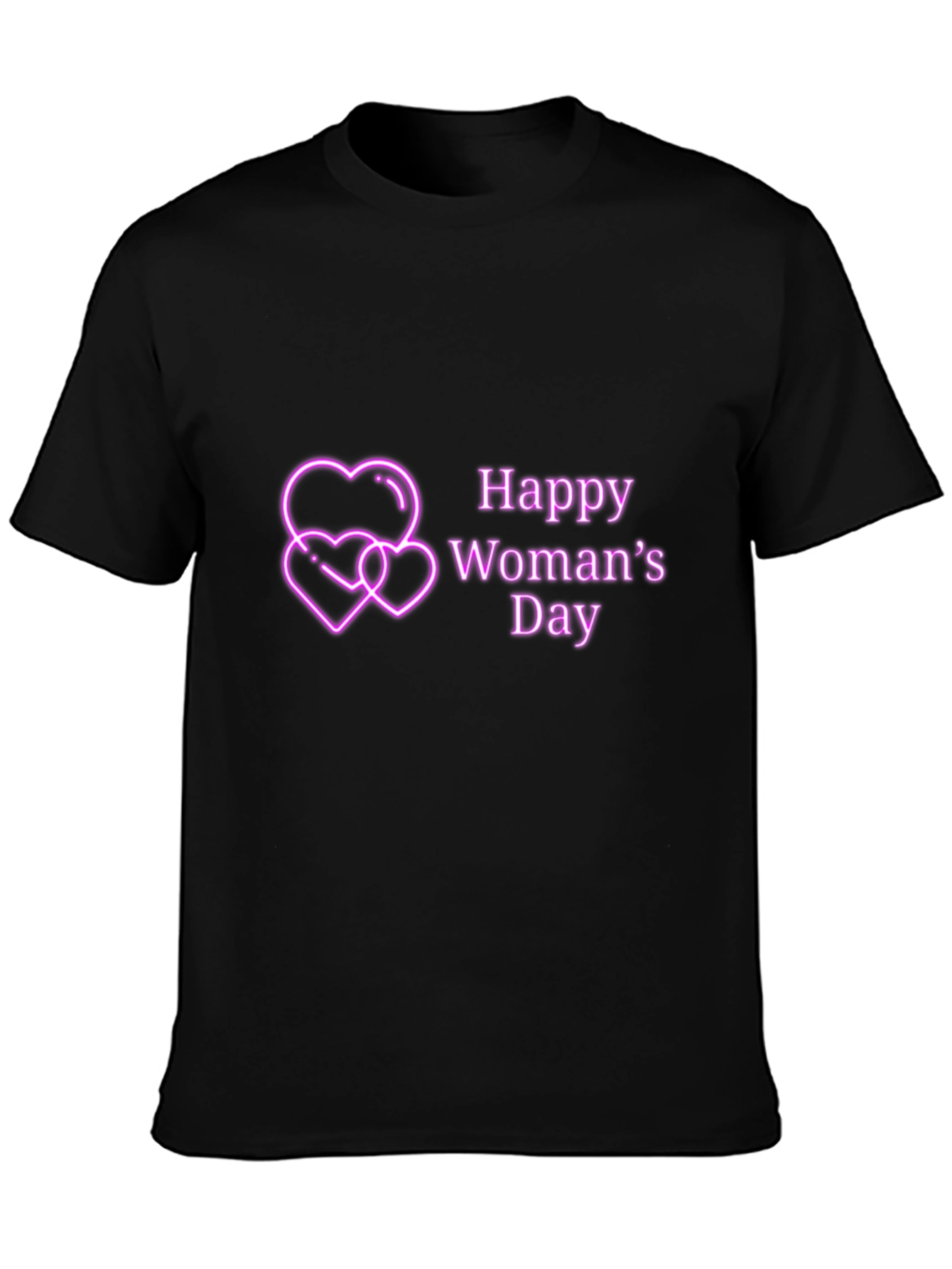 Happy Womans Day Tee - Black Graphic T-Shirt