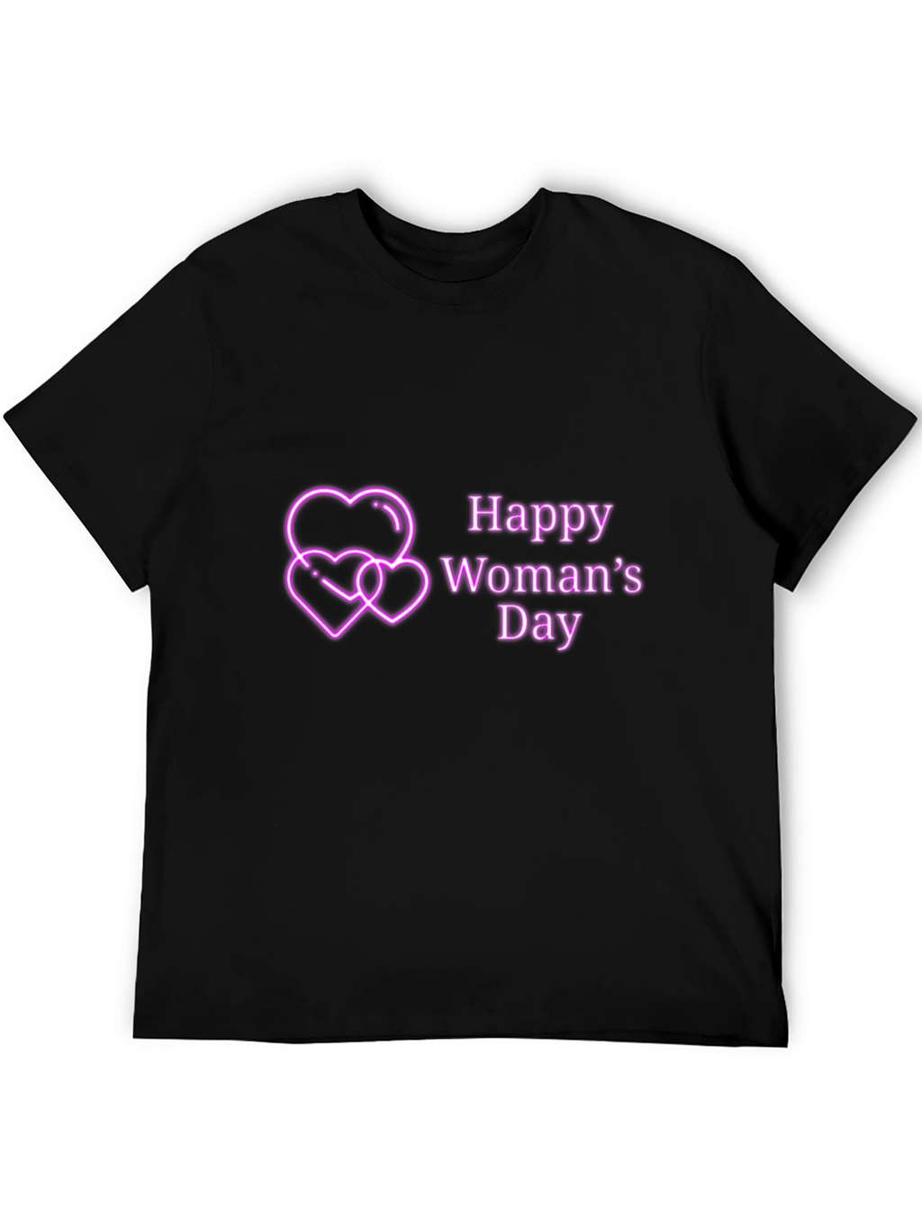 Happy Womans Day Tee - Black Graphic T-Shirt
