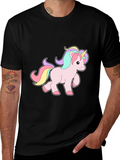 Unicorn Graphic Print Black T-Shirt