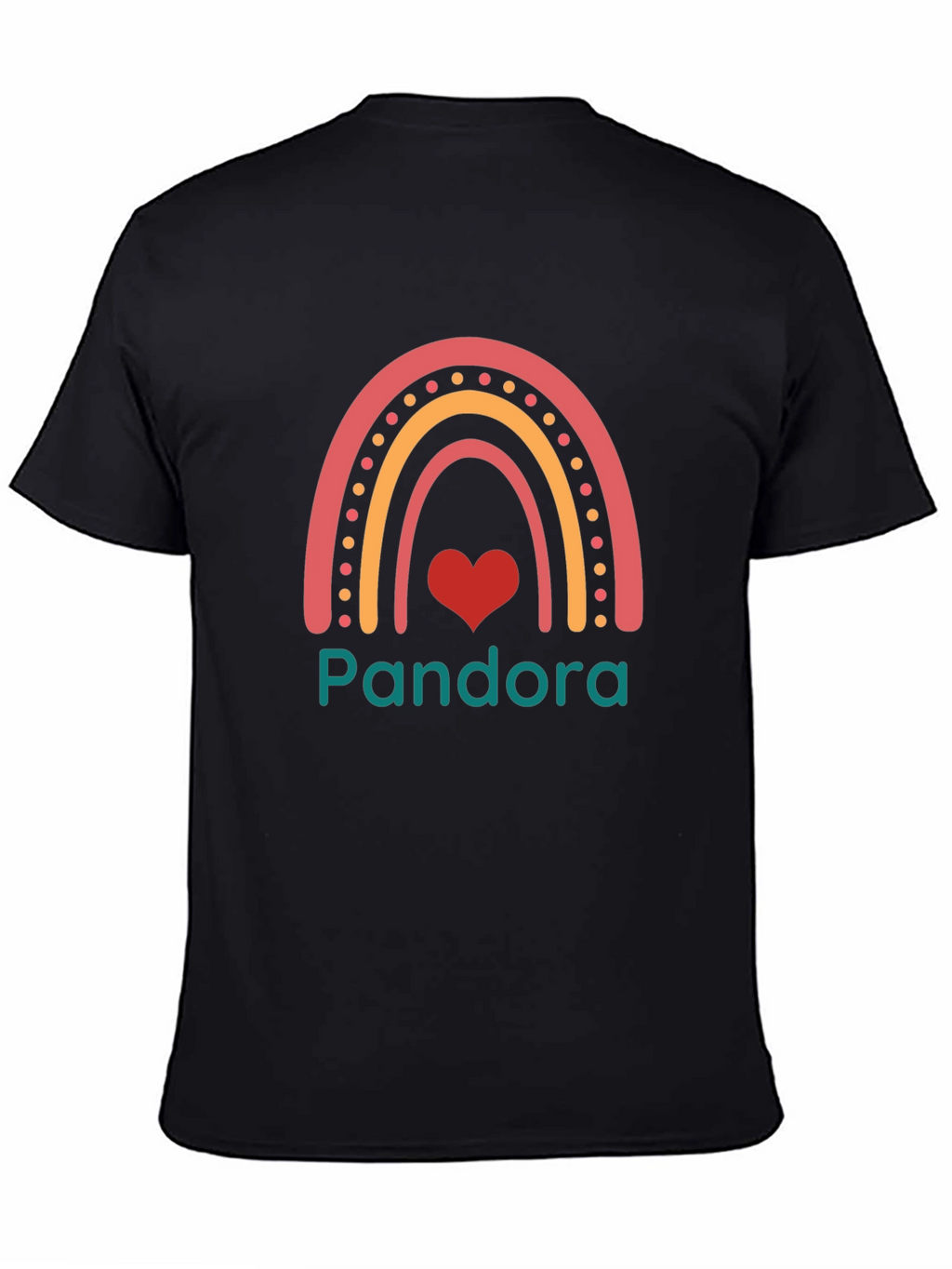 Pandora Rainbow Heart Tee - Custom Name Shirt