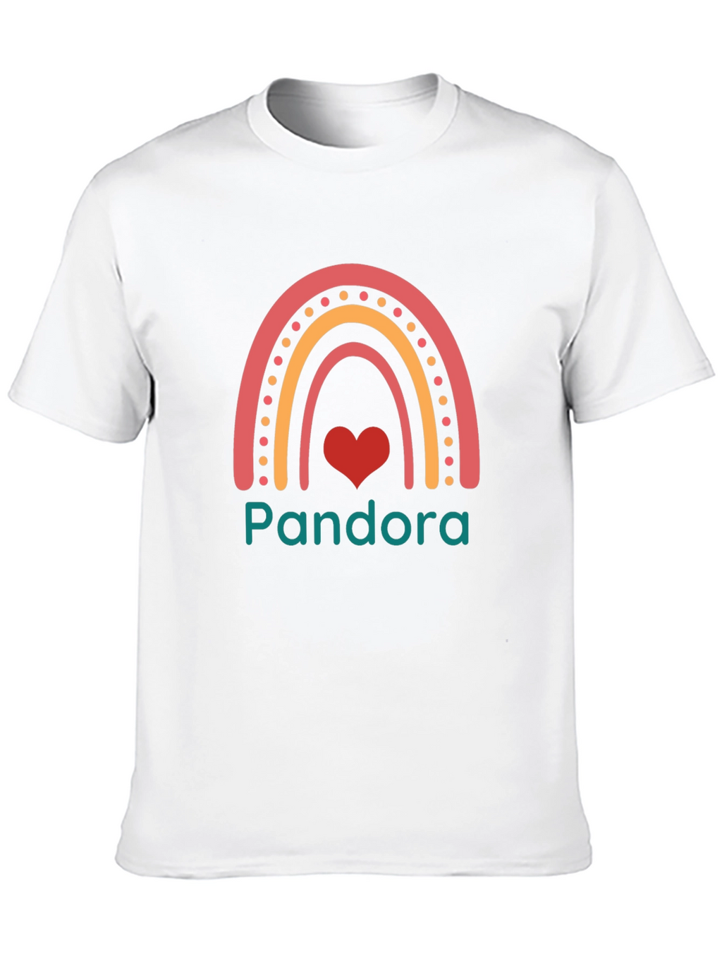 Pandora Rainbow Heart Tee - Custom Name Shirt