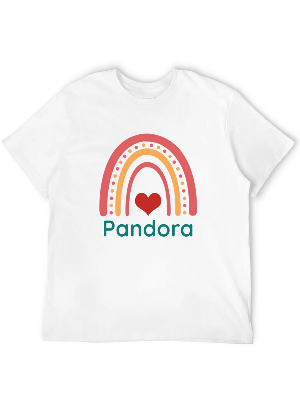 Pandora Rainbow Heart Tee - Custom Name Shirt
