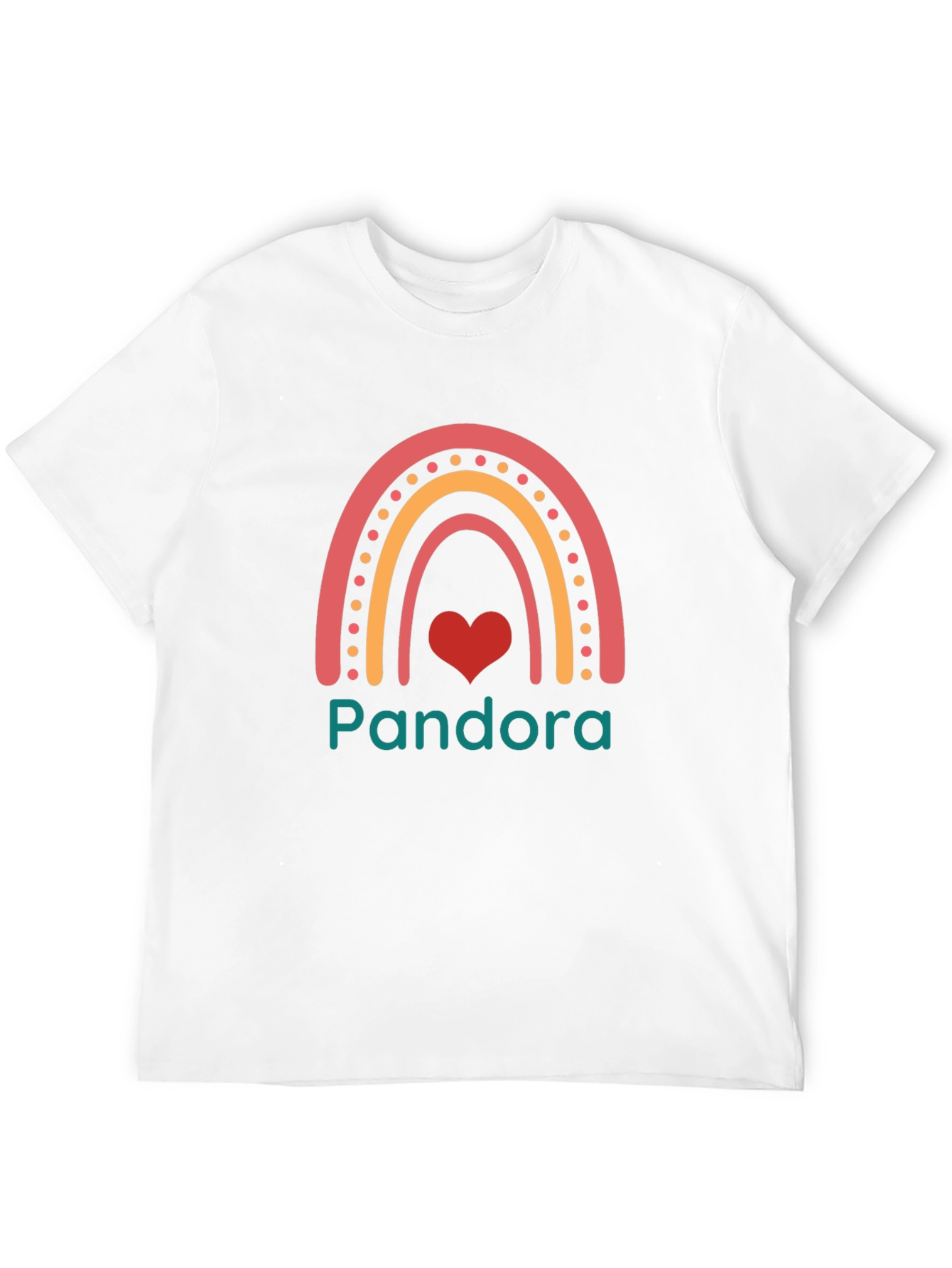 Pandora Rainbow Heart Tee - Custom Name Shirt