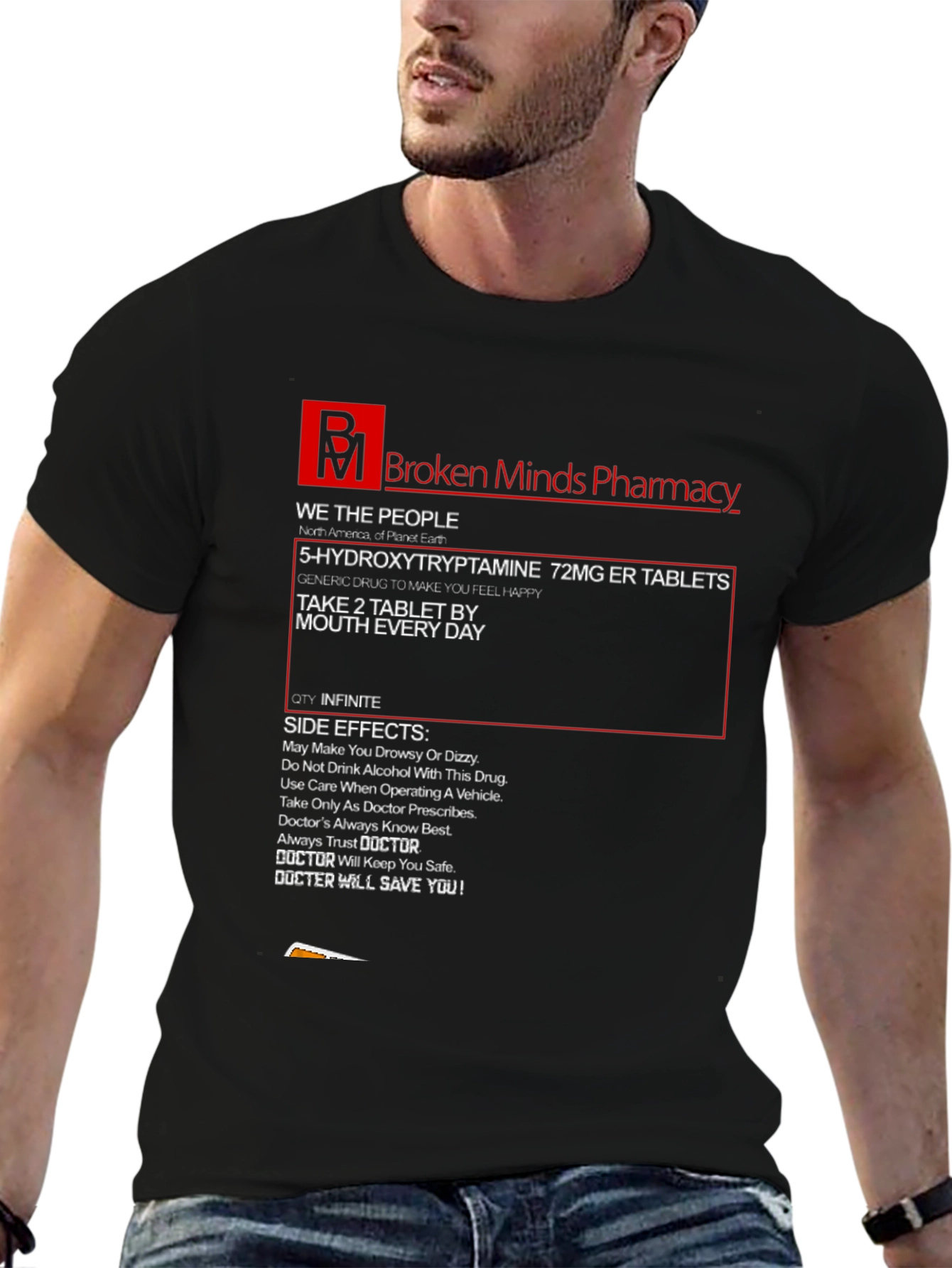 Broken Minds Pharmacy Graphic T-Shirt