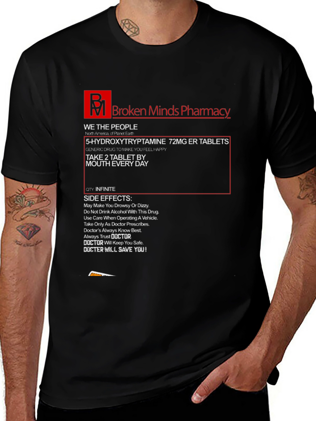Broken Minds Pharmacy Graphic T-Shirt