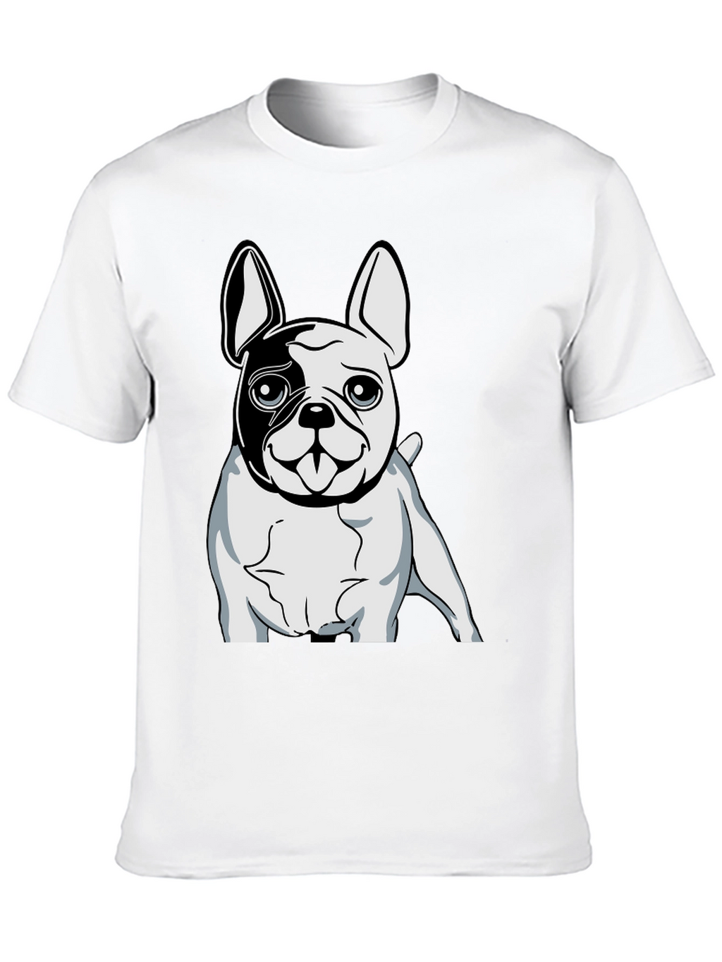 Black T-Shirt with Bulldog Graphic Print