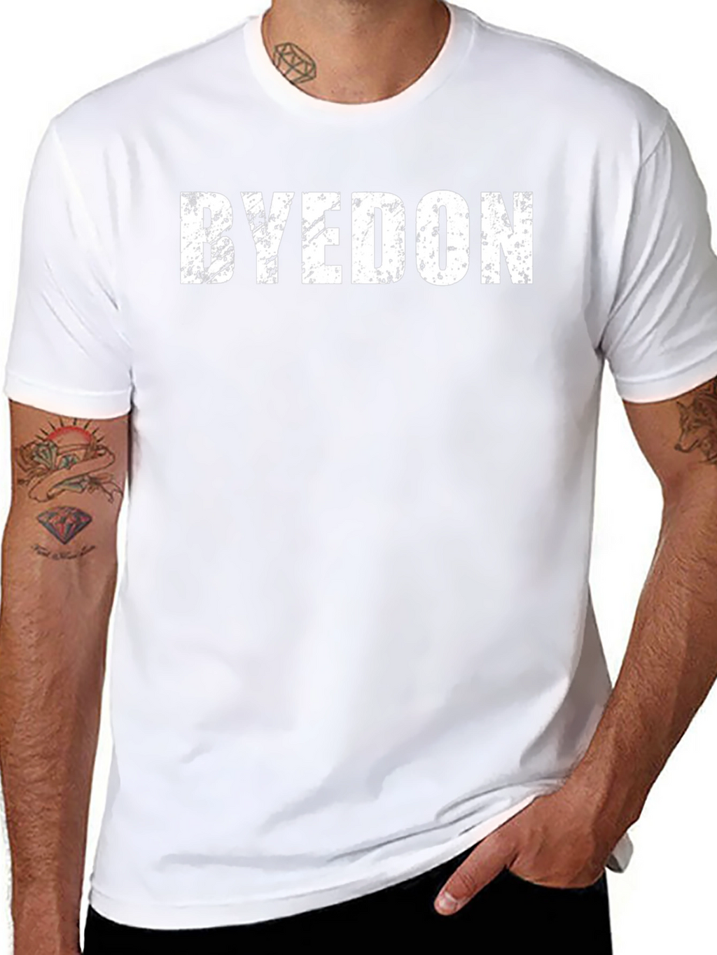 BYEDON Distressed Graphic Black T-Shirt