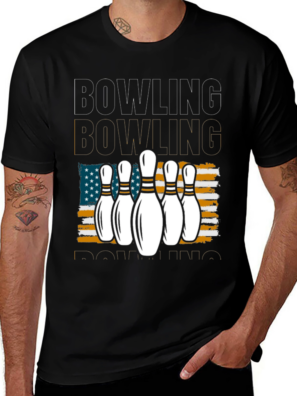 Bowling American Flag T-Shirt
