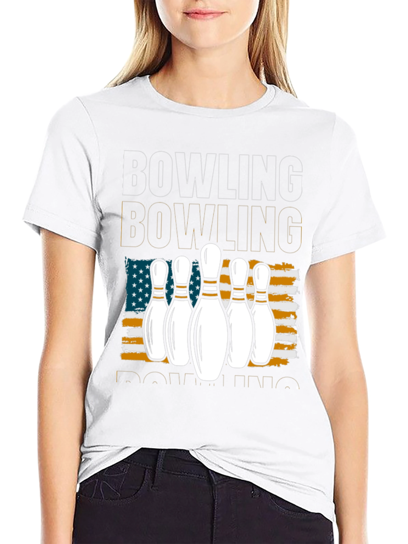 Bowling American Flag T-Shirt