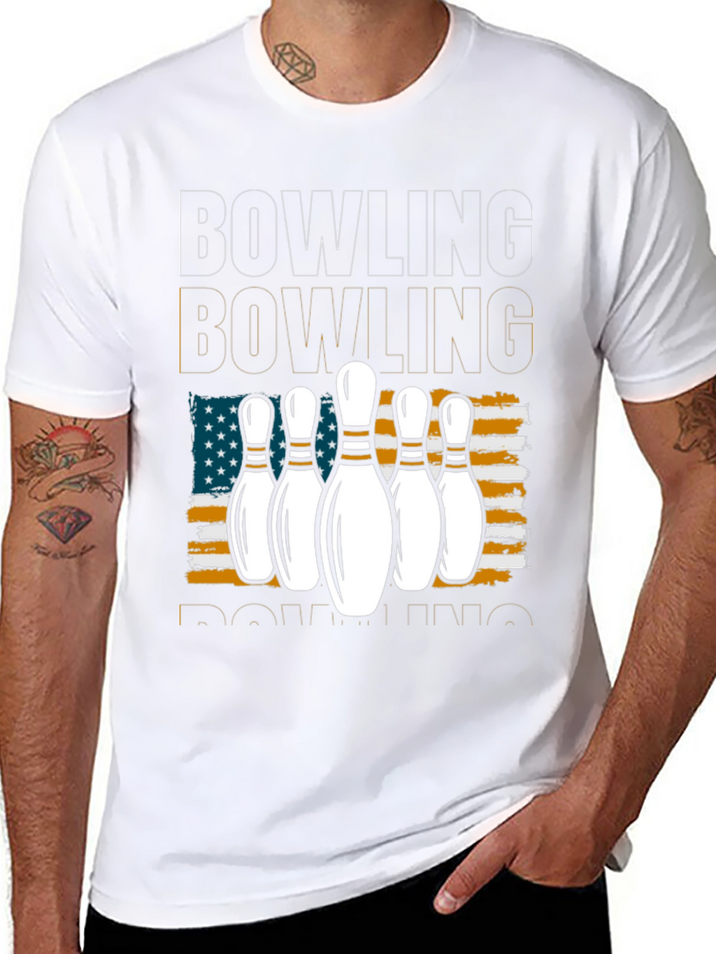 Bowling American Flag T-Shirt