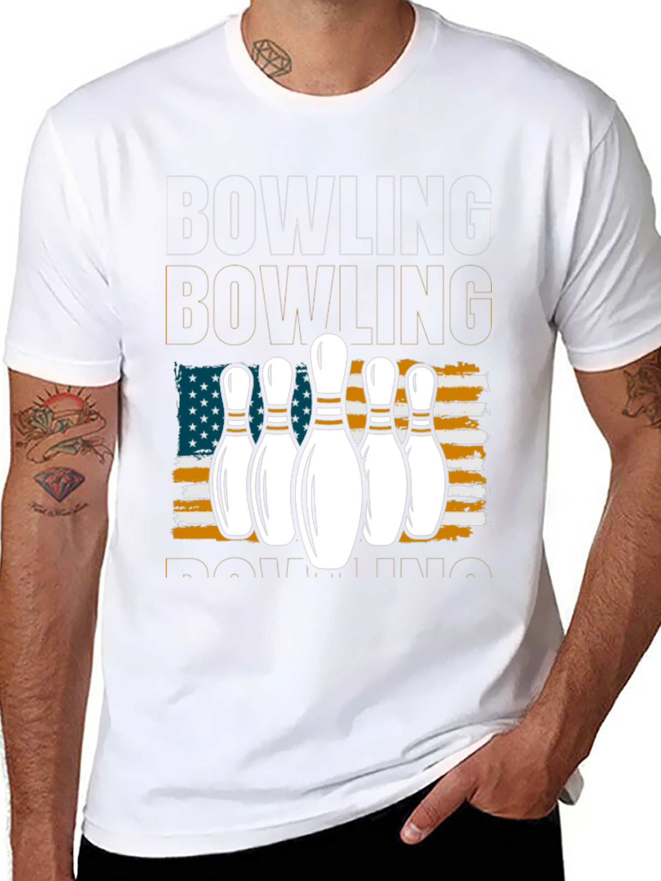 Bowling American Flag T-Shirt