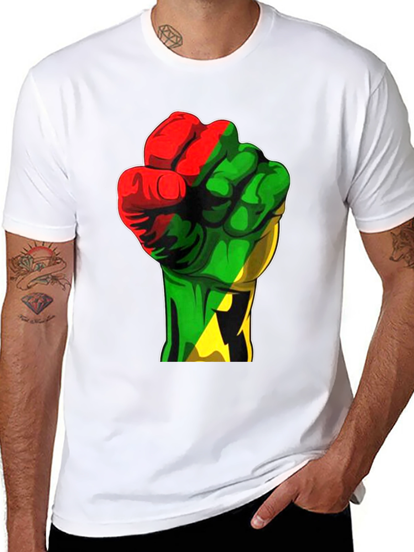 Pan-African Fist Graphic Tee - Black Power