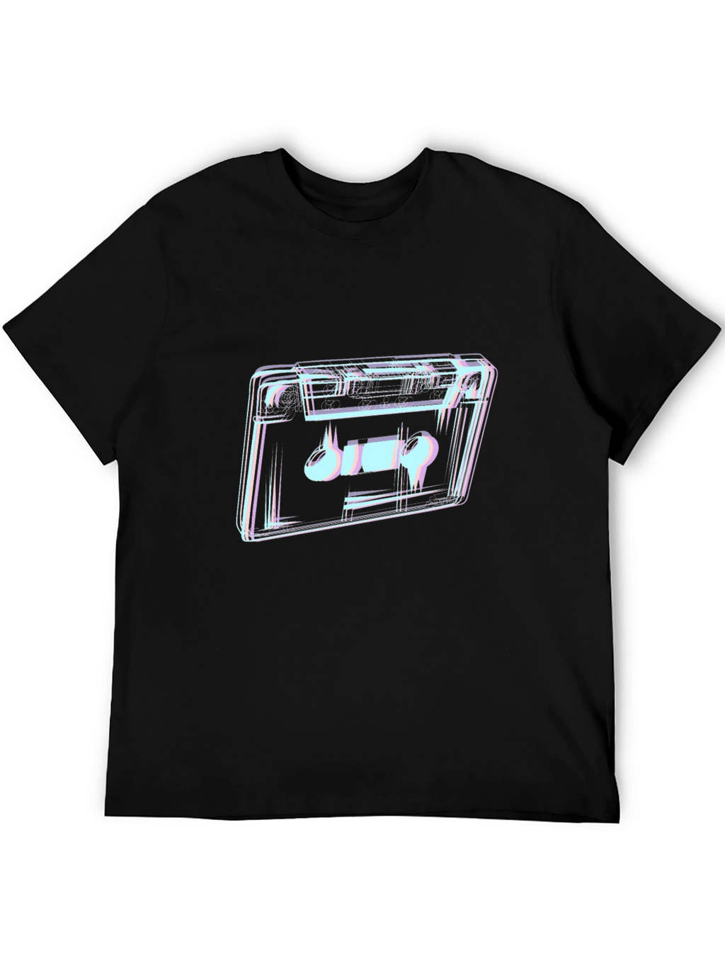 Retro Cassette Tape Graphic T-Shirt - Black
