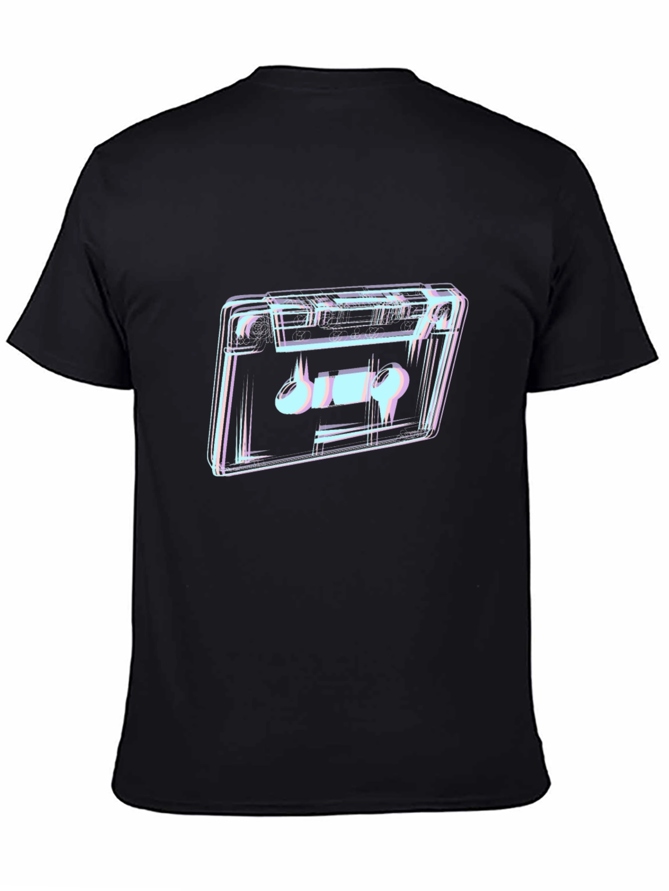 Retro Cassette Tape Graphic T-Shirt - Black