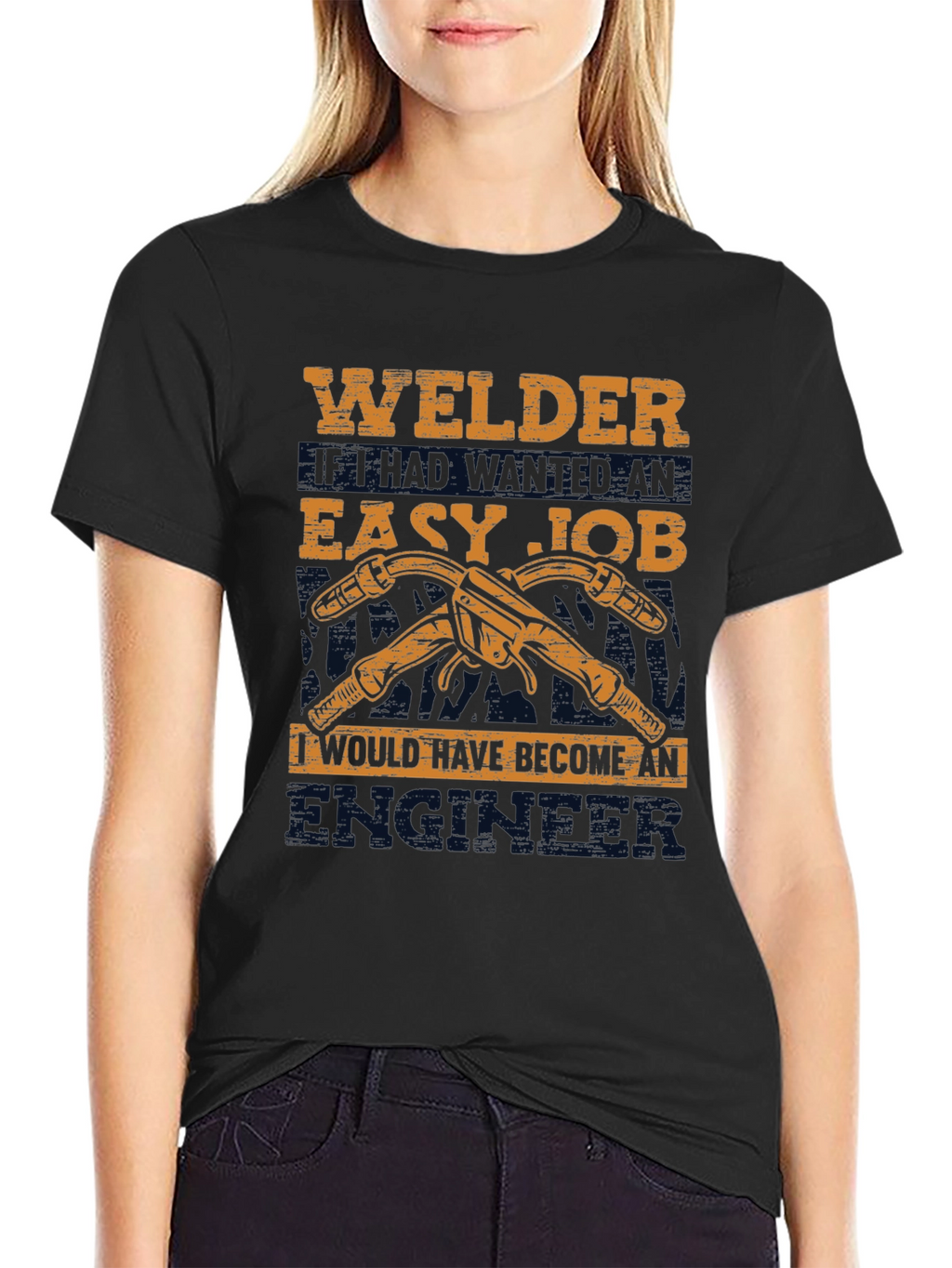 Welders Easy Job Black Graphic T-Shirt