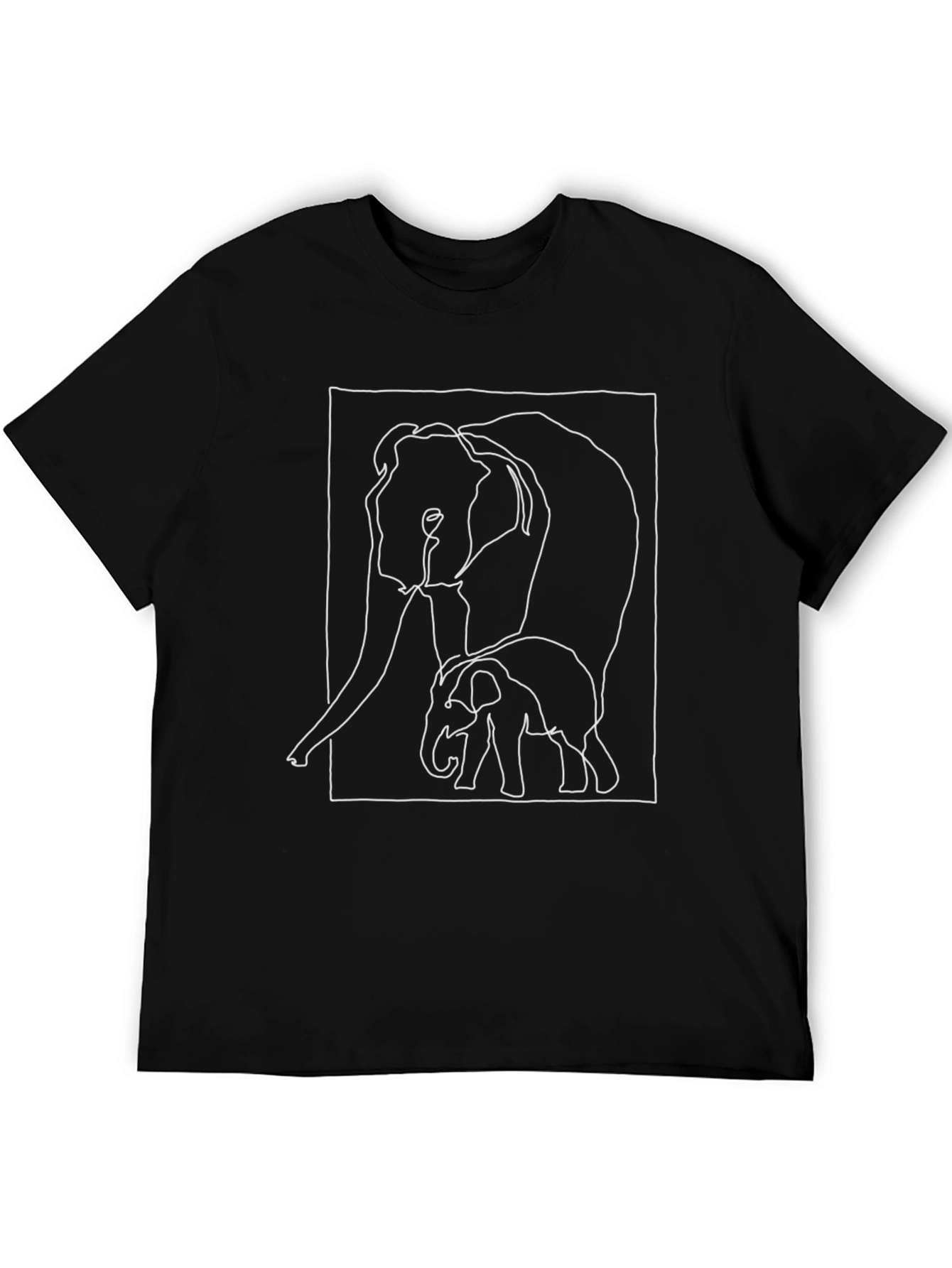 Elephant Outline Graphic T-Shirt