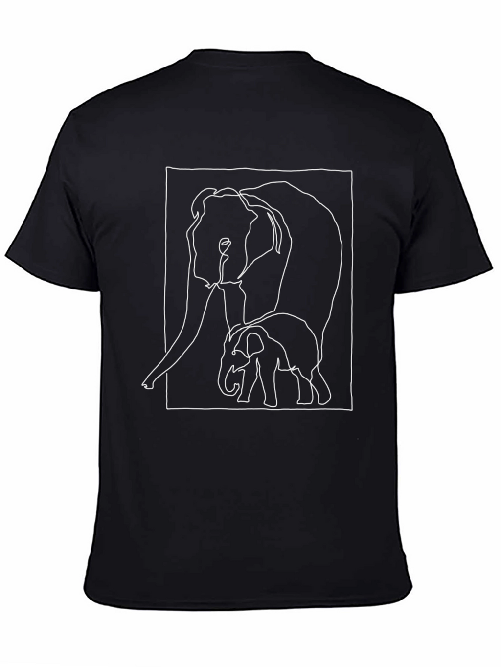 Elephant Outline Graphic T-Shirt