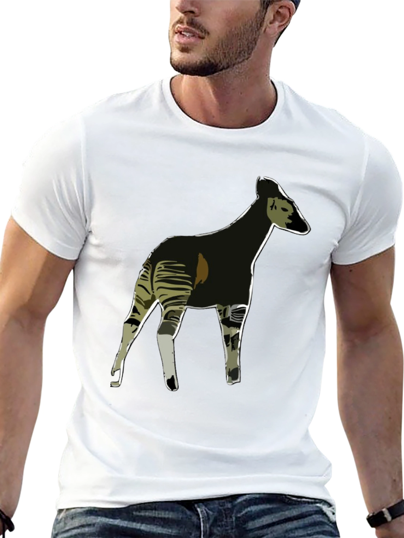 Okapi Graphic Tee - Stylish Mens Black T-Shirt