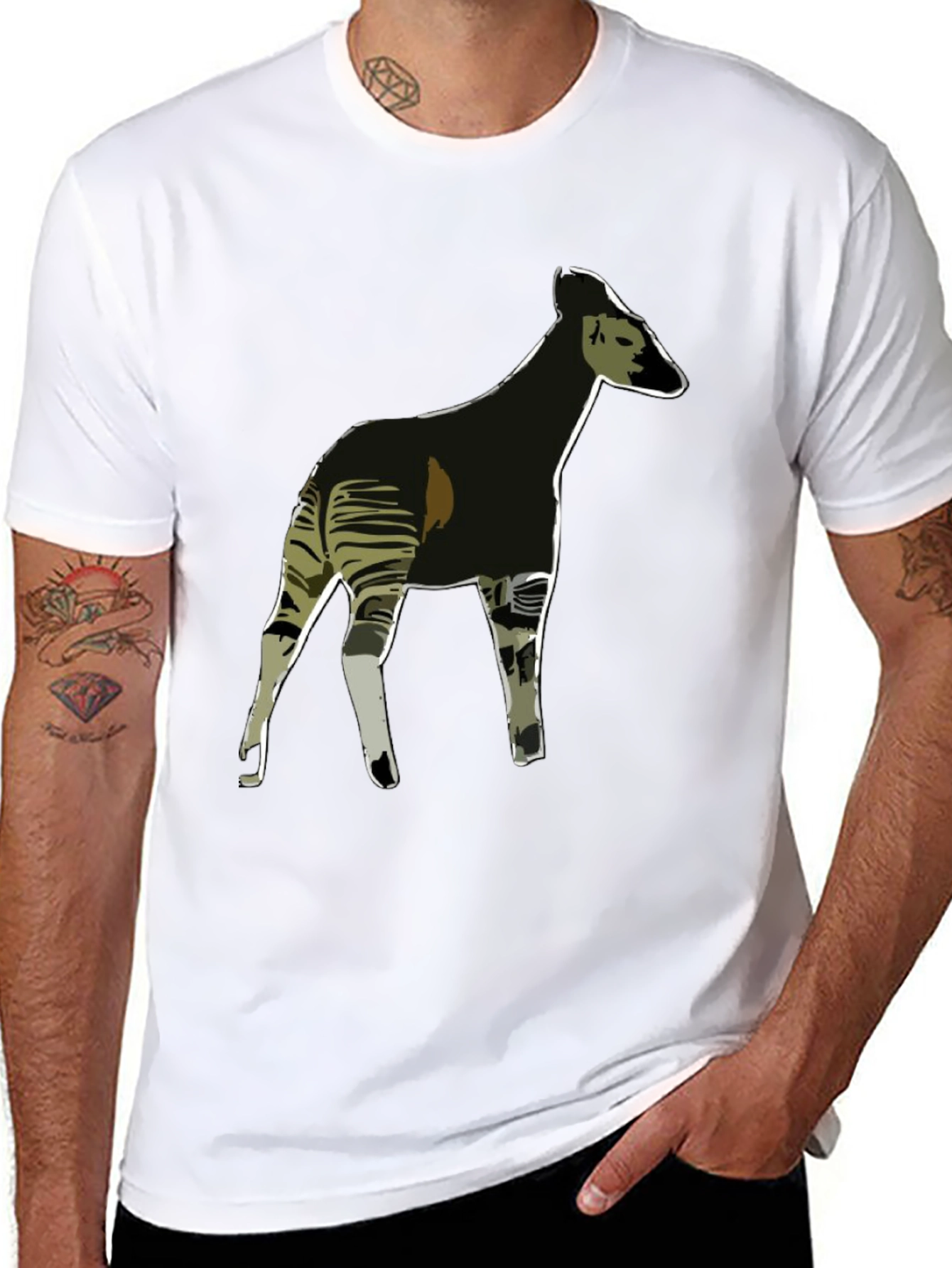 Okapi Graphic Tee - Stylish Mens Black T-Shirt