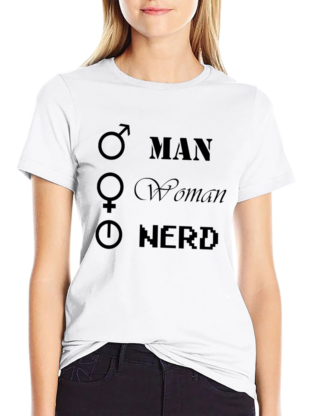 Man Woman Nerd Graphic T-Shirt