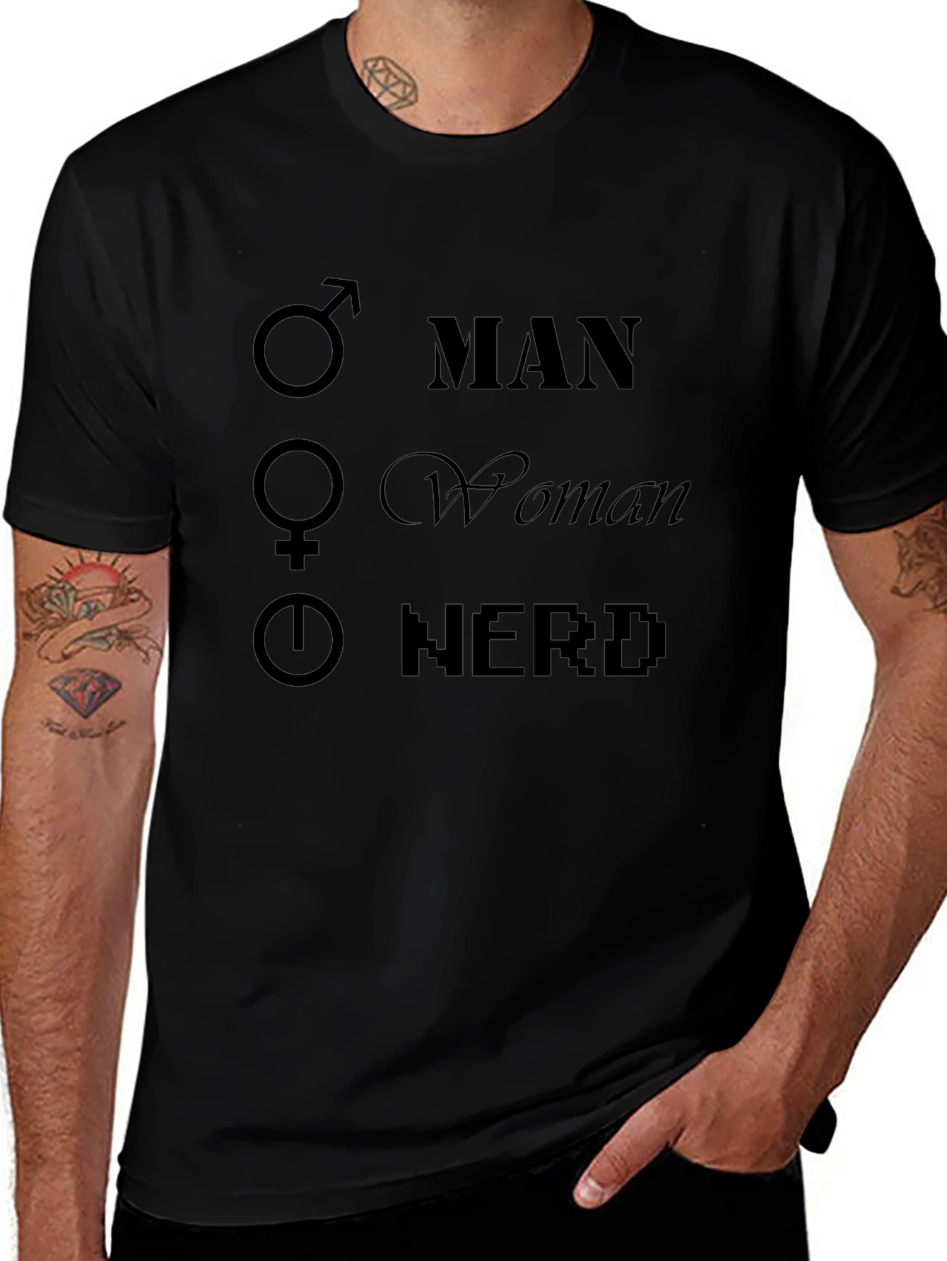 Man Woman Nerd Graphic T-Shirt