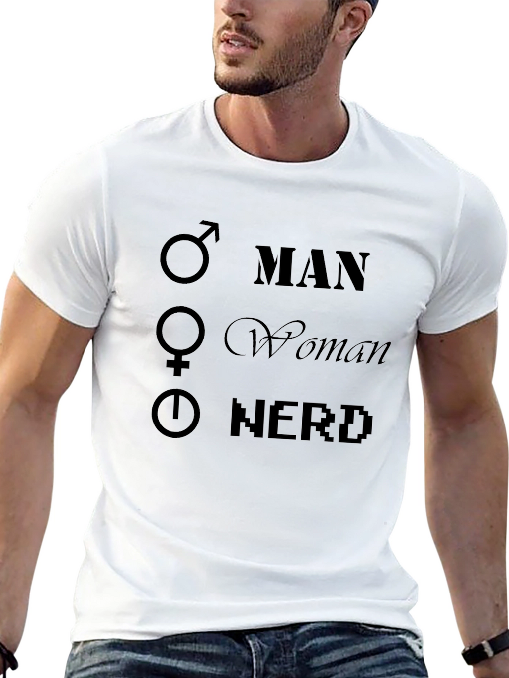 Man Woman Nerd Graphic T-Shirt