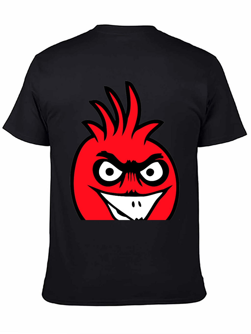 Angry Red Cartoon Character Black T-Shirt
