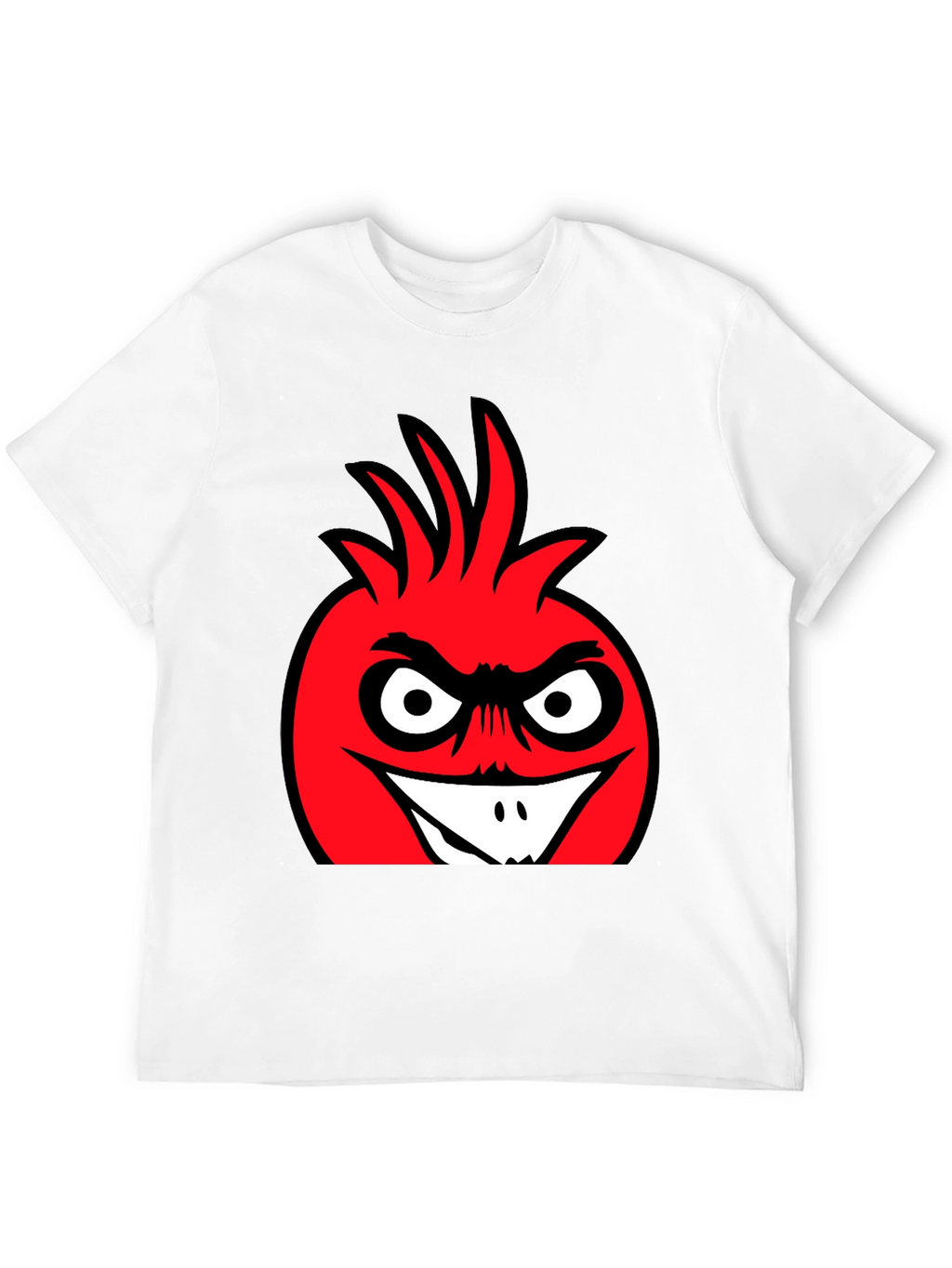 Angry Red Cartoon Character Black T-Shirt
